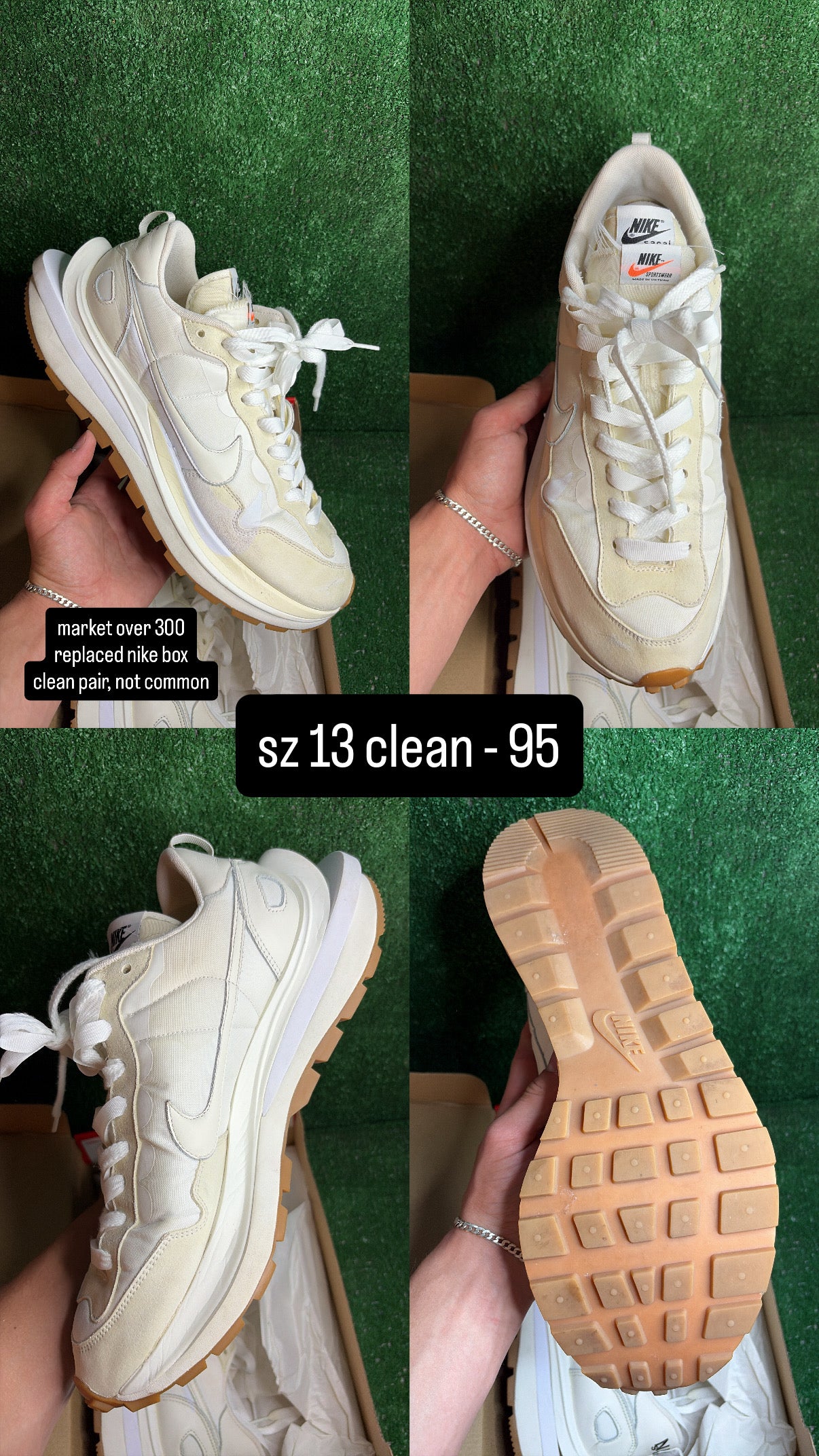 Nike Sacai VaporWaffle Sail Gum Size 13