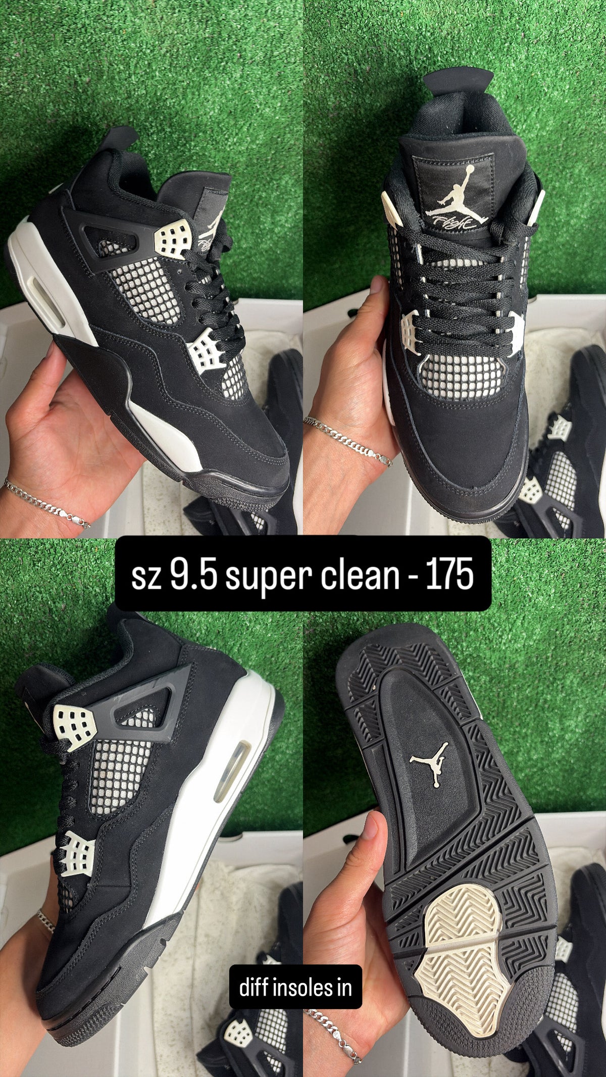 Jordan 4 White Thunder Size 9.5