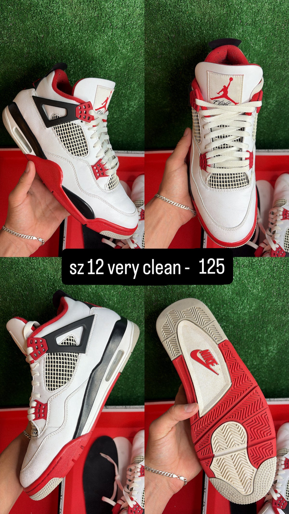 Jordan 4 Fire Red Size 12
