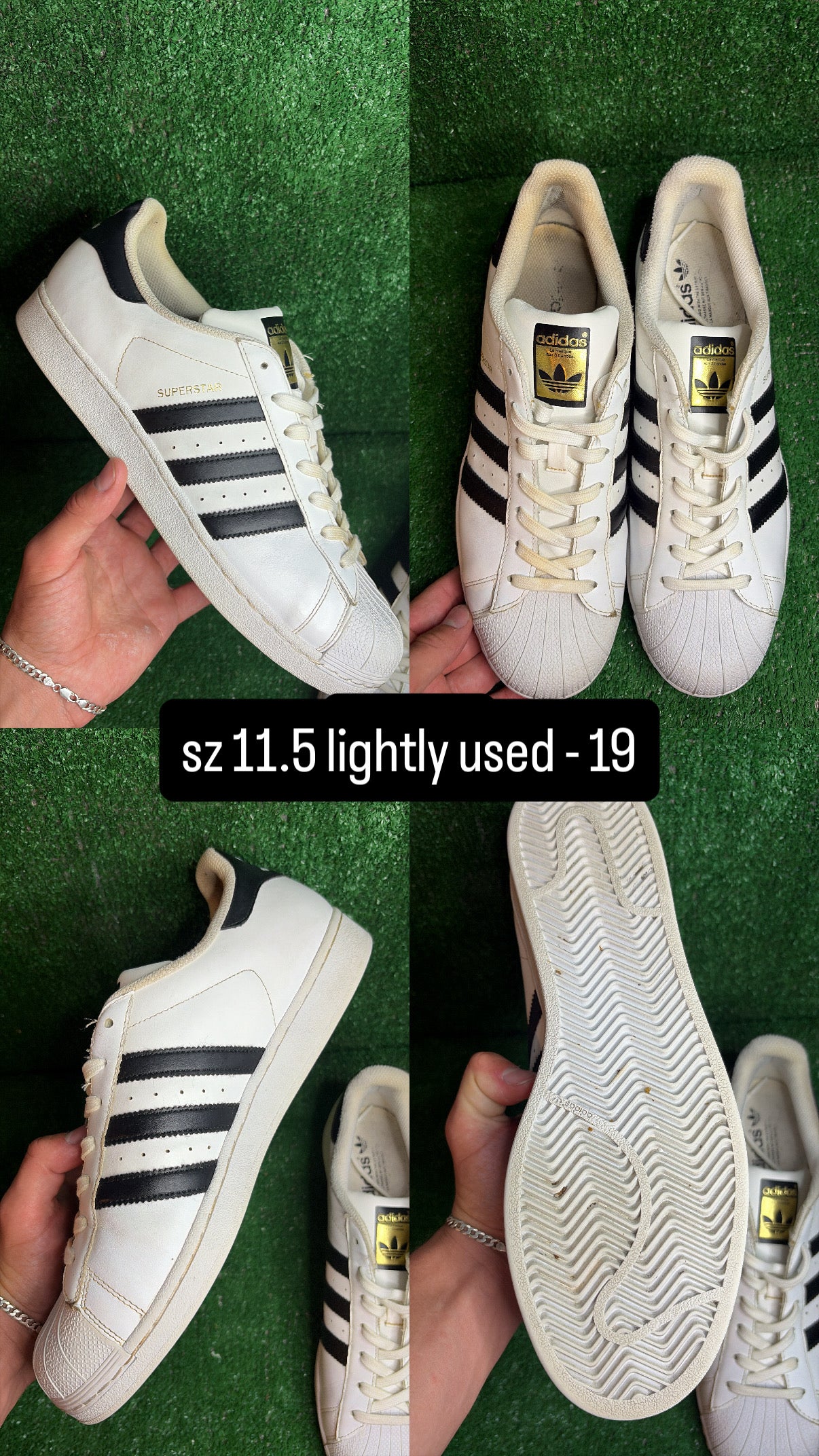 Adidas Superstar Black White Size 11.5