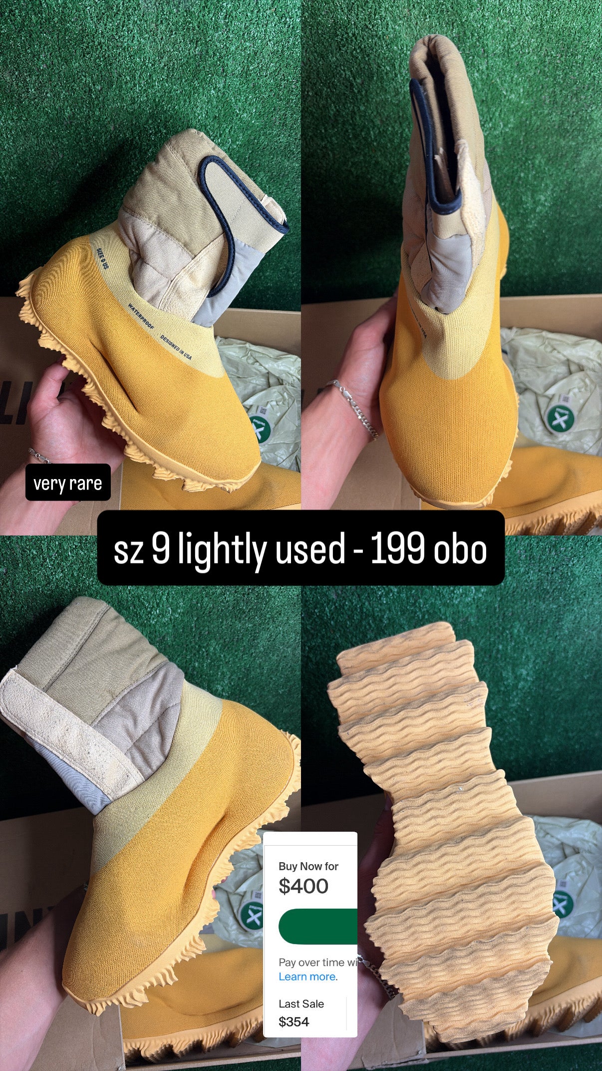 Yeezy Knit RNNR Boot Sulfur Size 9