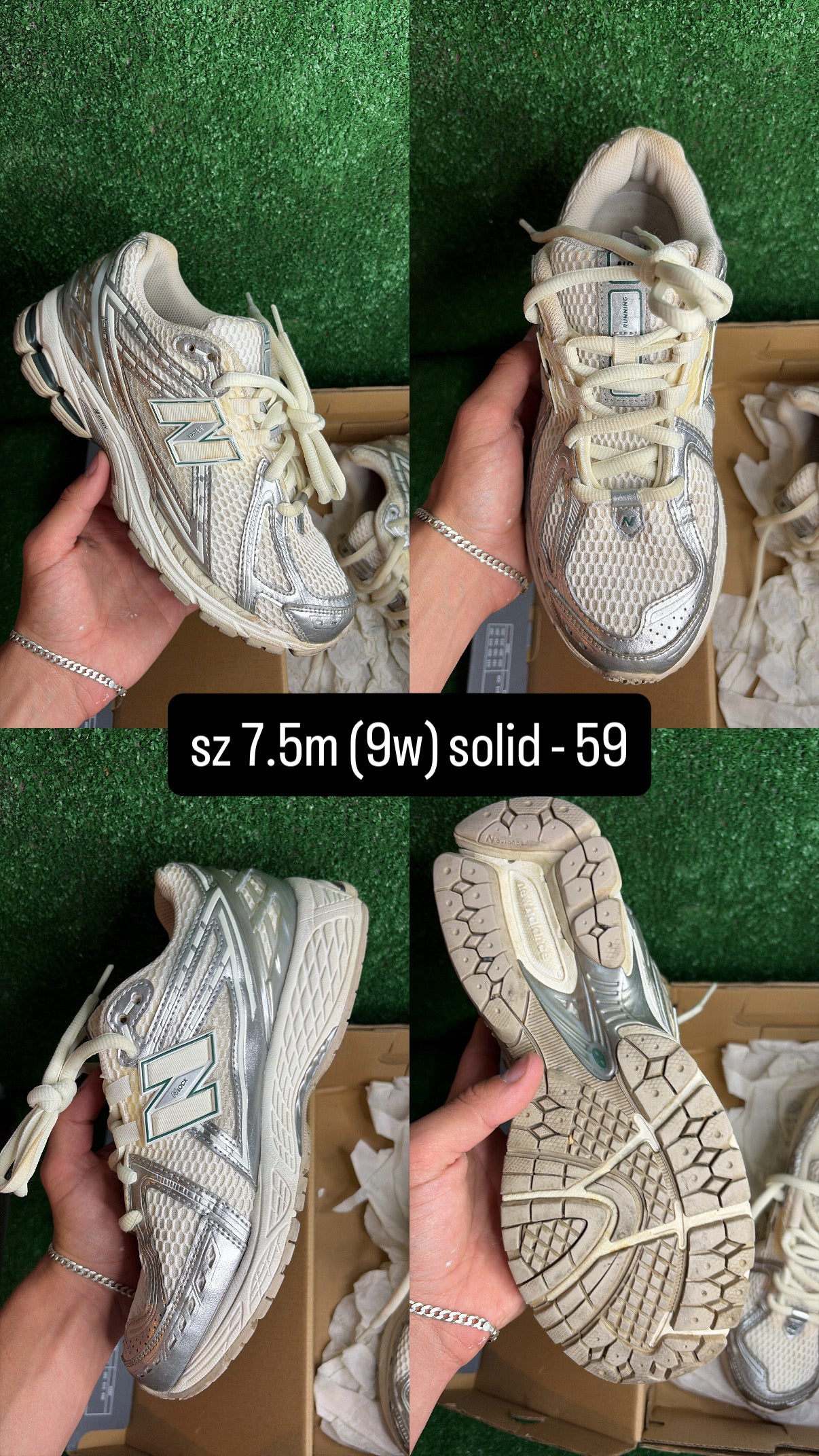 New Balance 1906r Cream Metallic Silver Size 7.5m (9w)