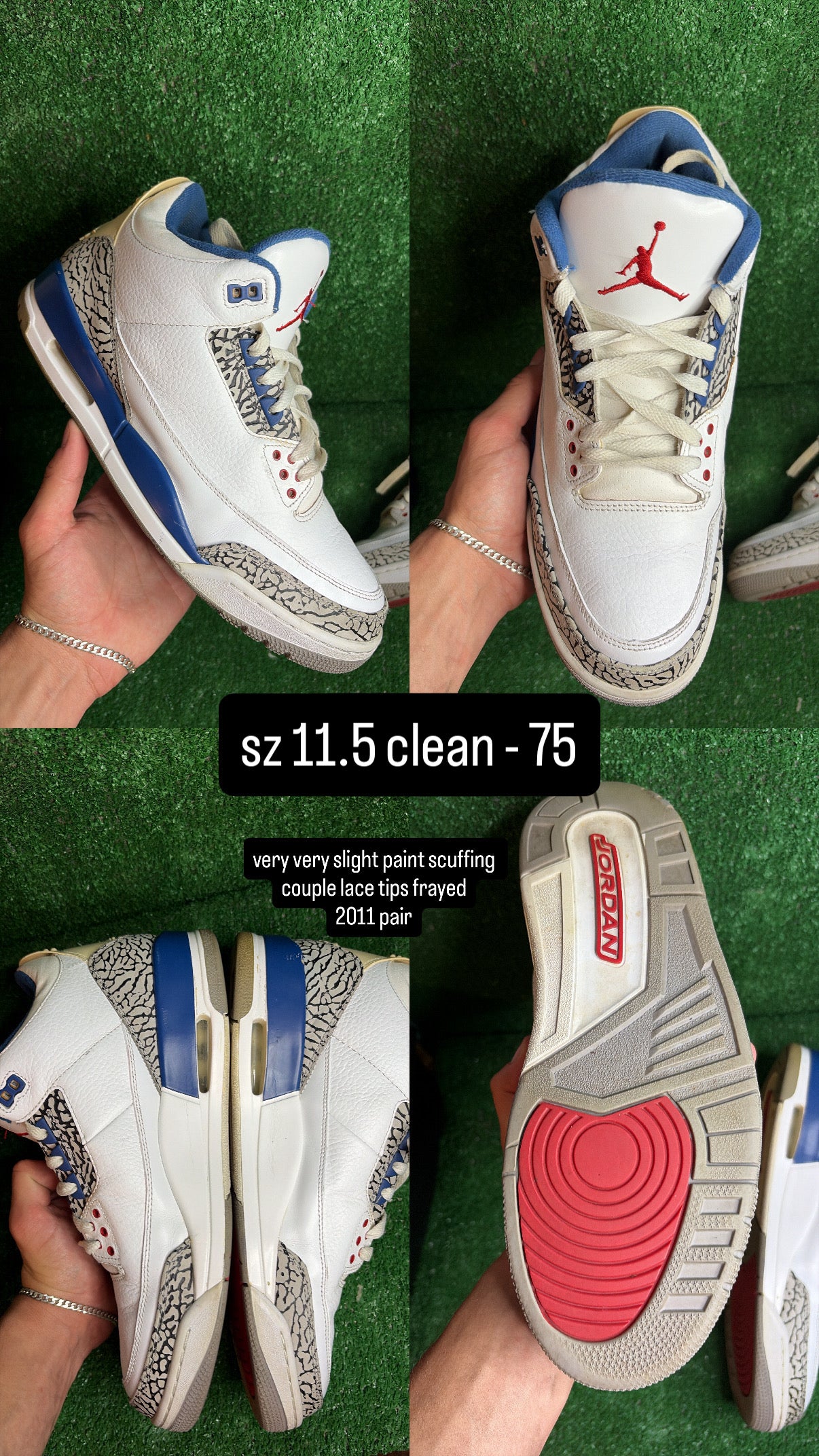 Jordan 3 True Blue Size 11.5