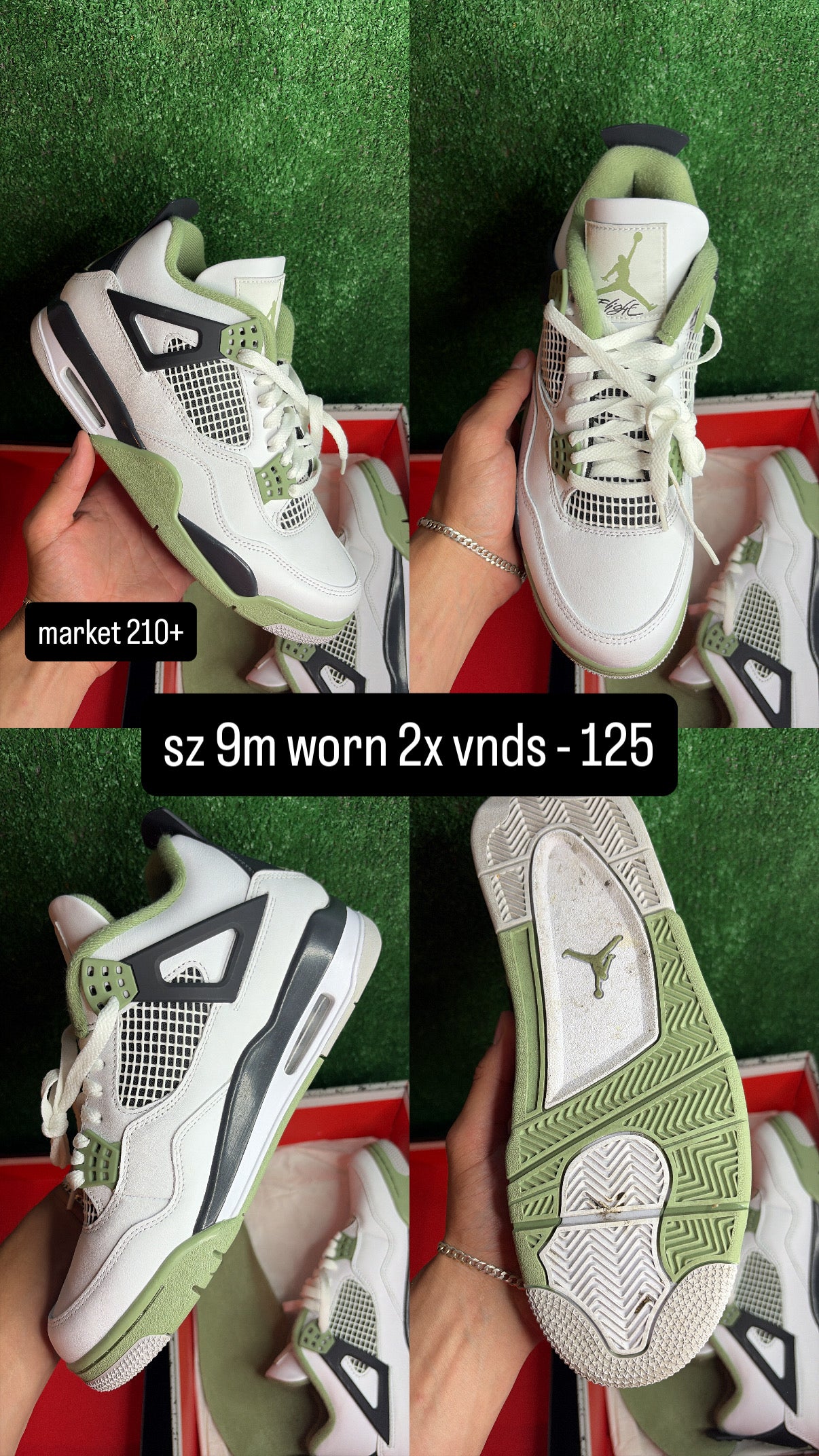 Jordan 4 Seafoam Size 9m