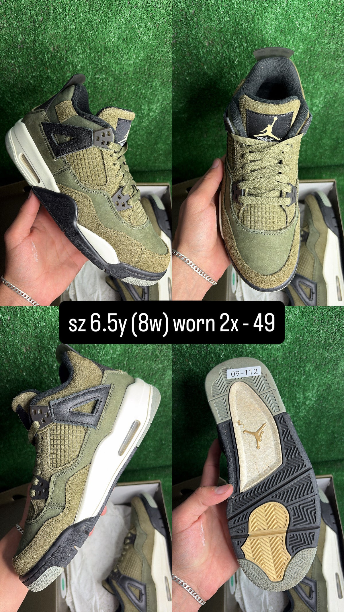Jordan 4 Craft Olive Size 6.5y (8w)