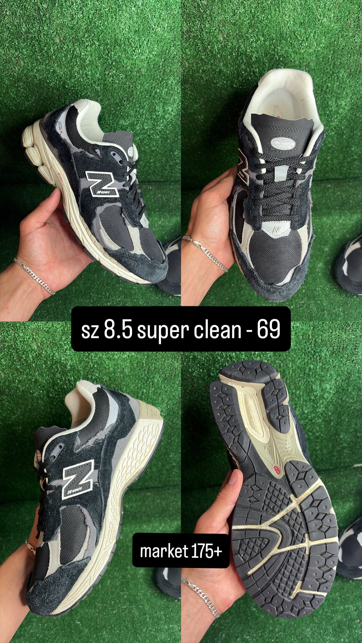 New Balance 2002r Protection Pack Black Size 8.5