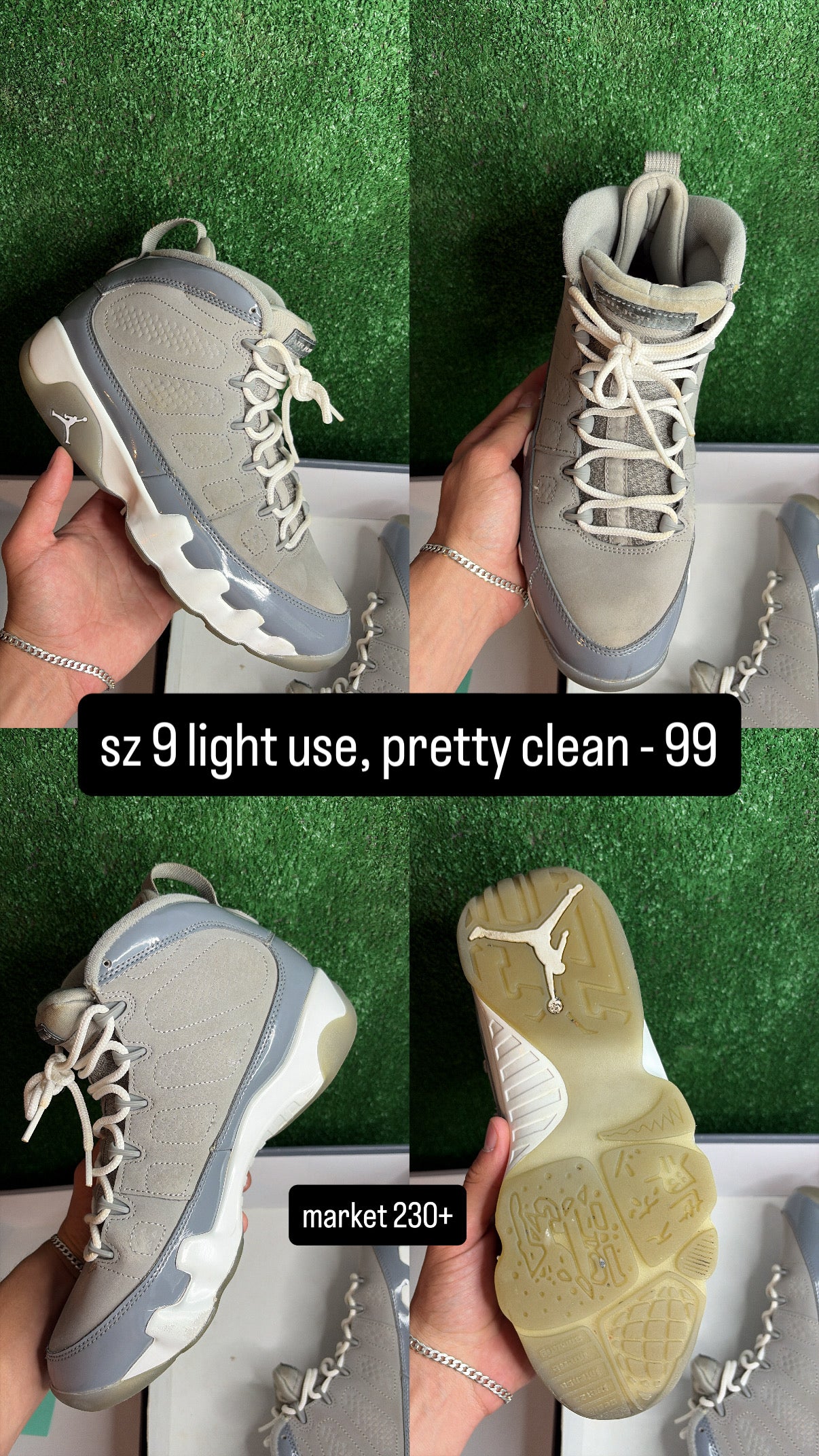 Jordan 9 Cool Grey Size 9