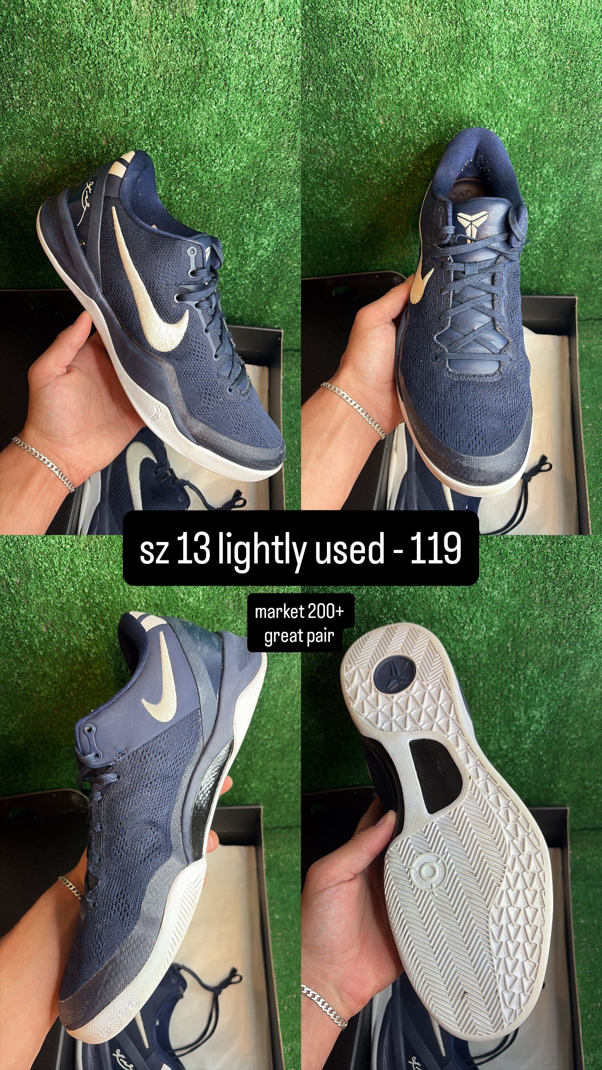 Kobe 8 College Navy Size 13