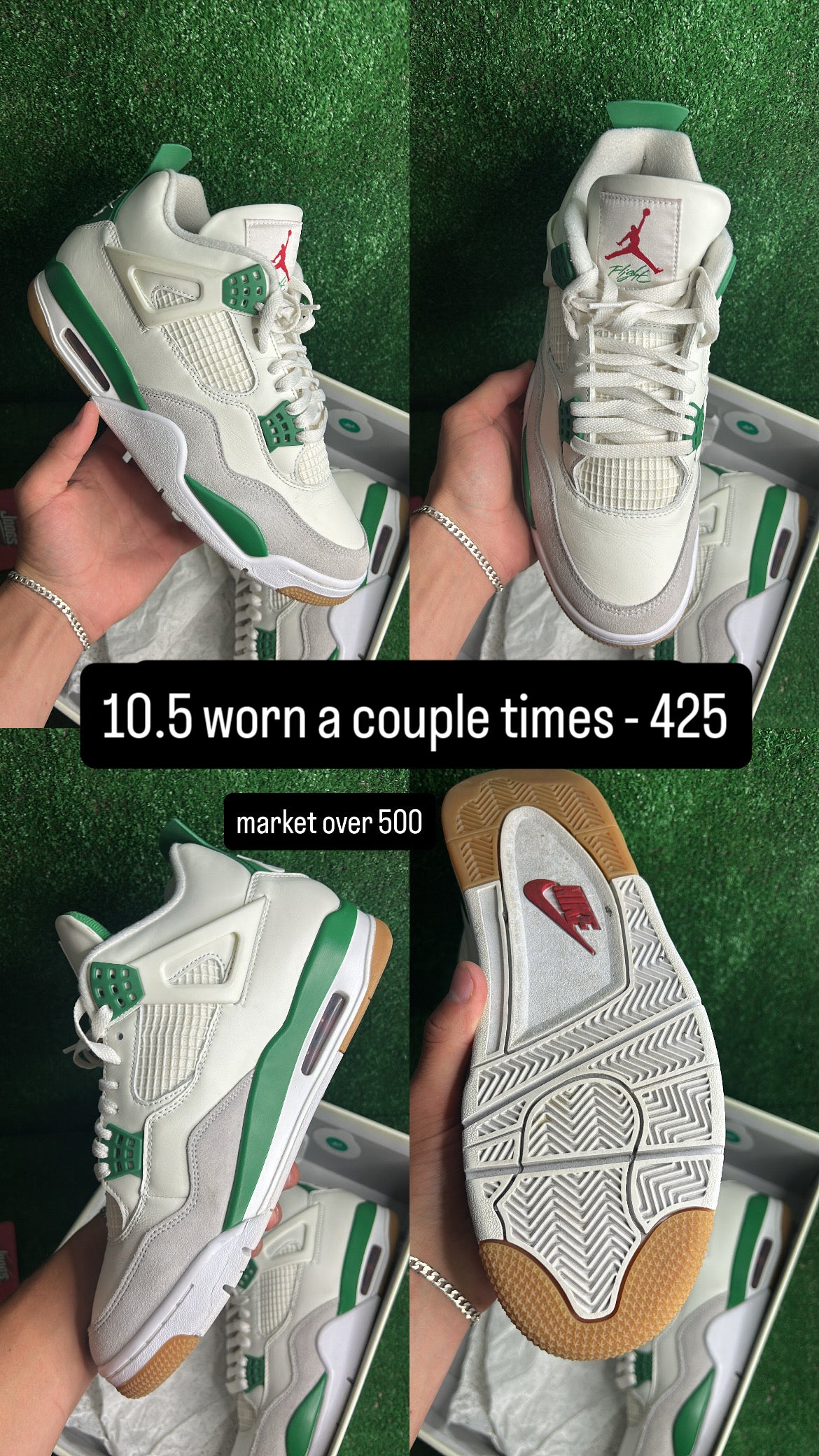 Jordan 4 Pine Green SB Size 10.5