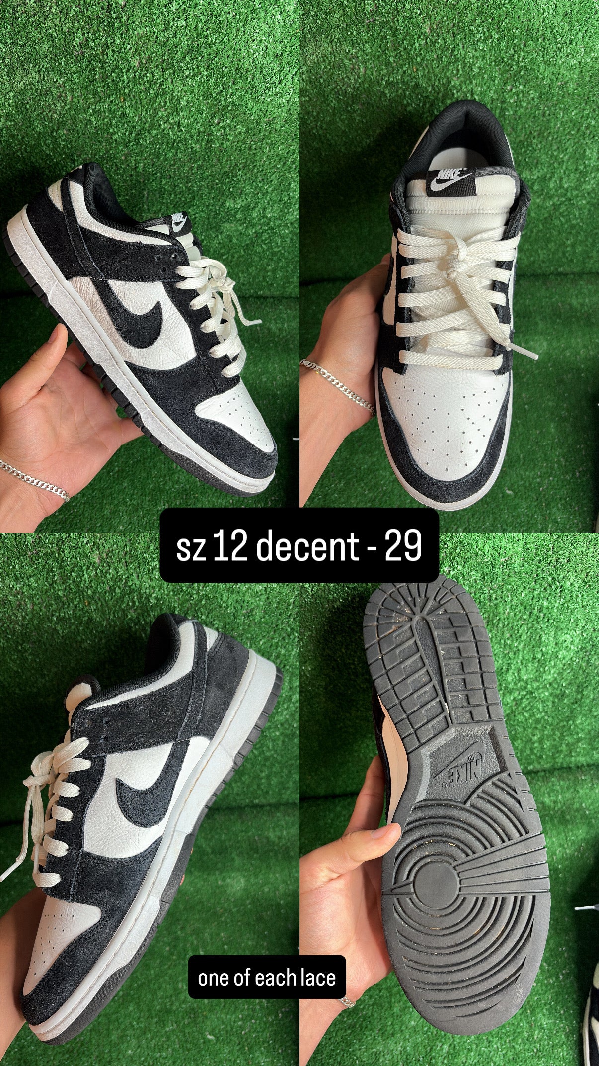 Nike Dunk Low Panda Suede Size 12