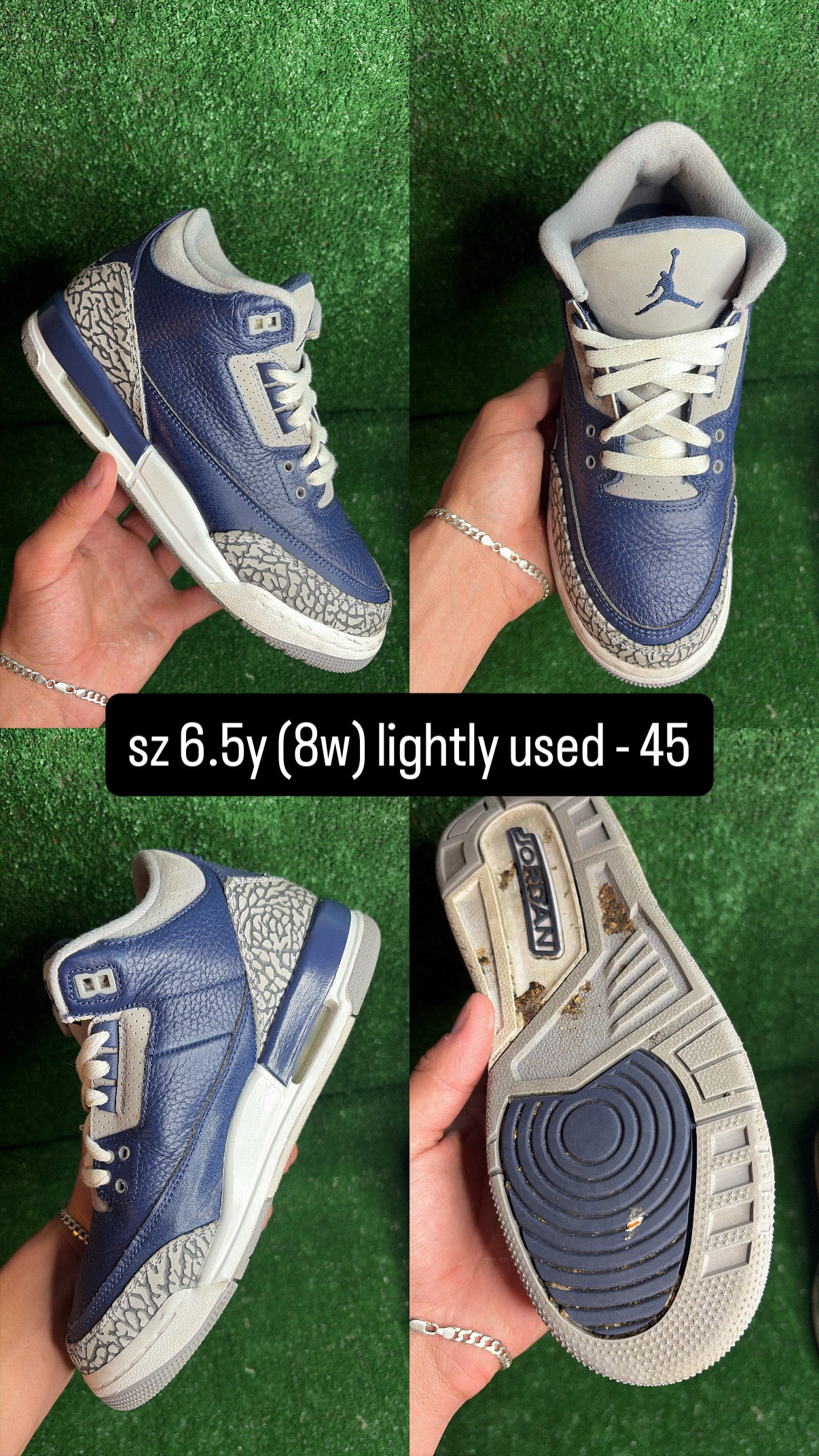 Jordan 3 Georgetown Size 6.5y (8w)