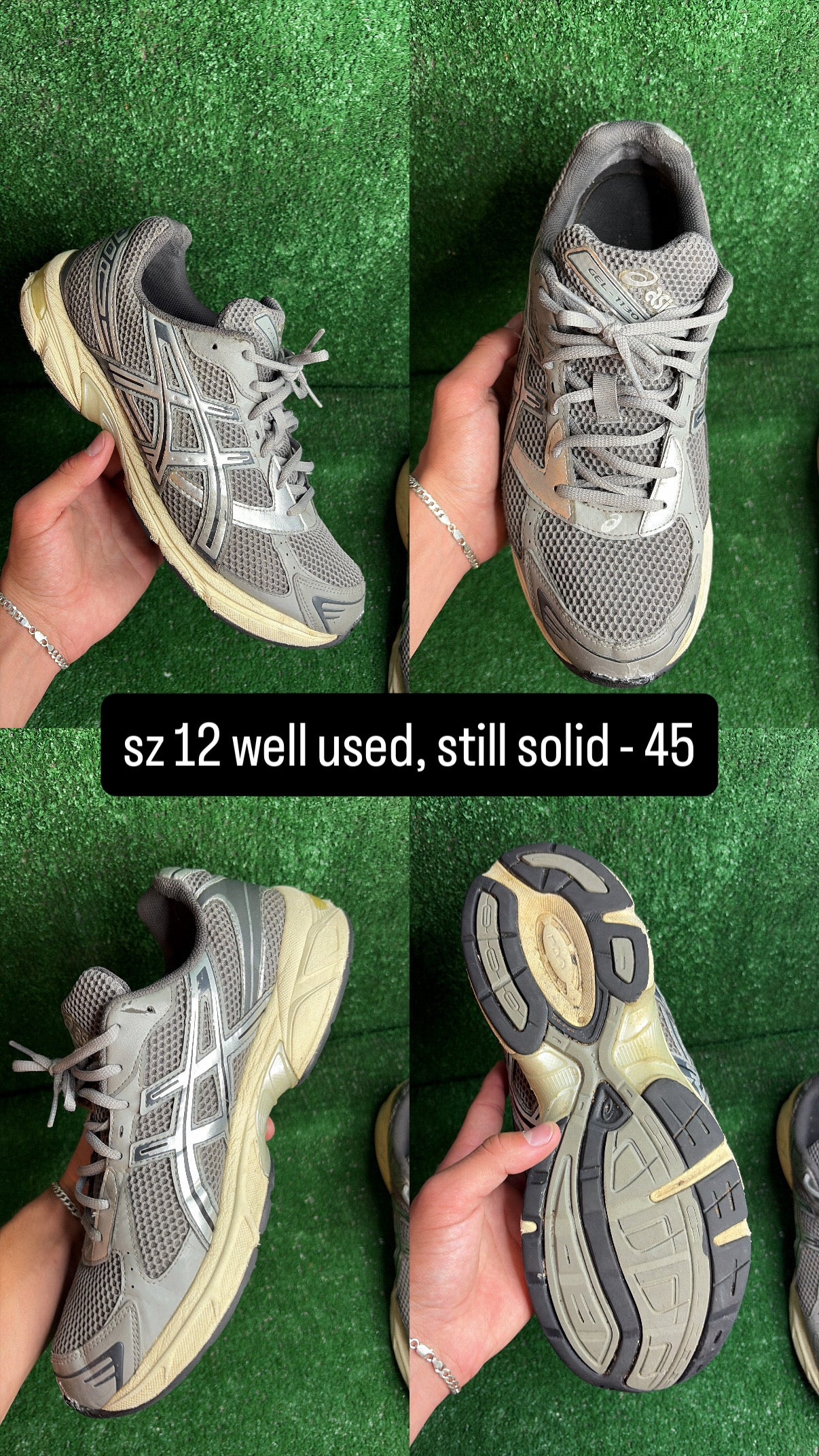 Asics 1130 Clay Grey Size 12