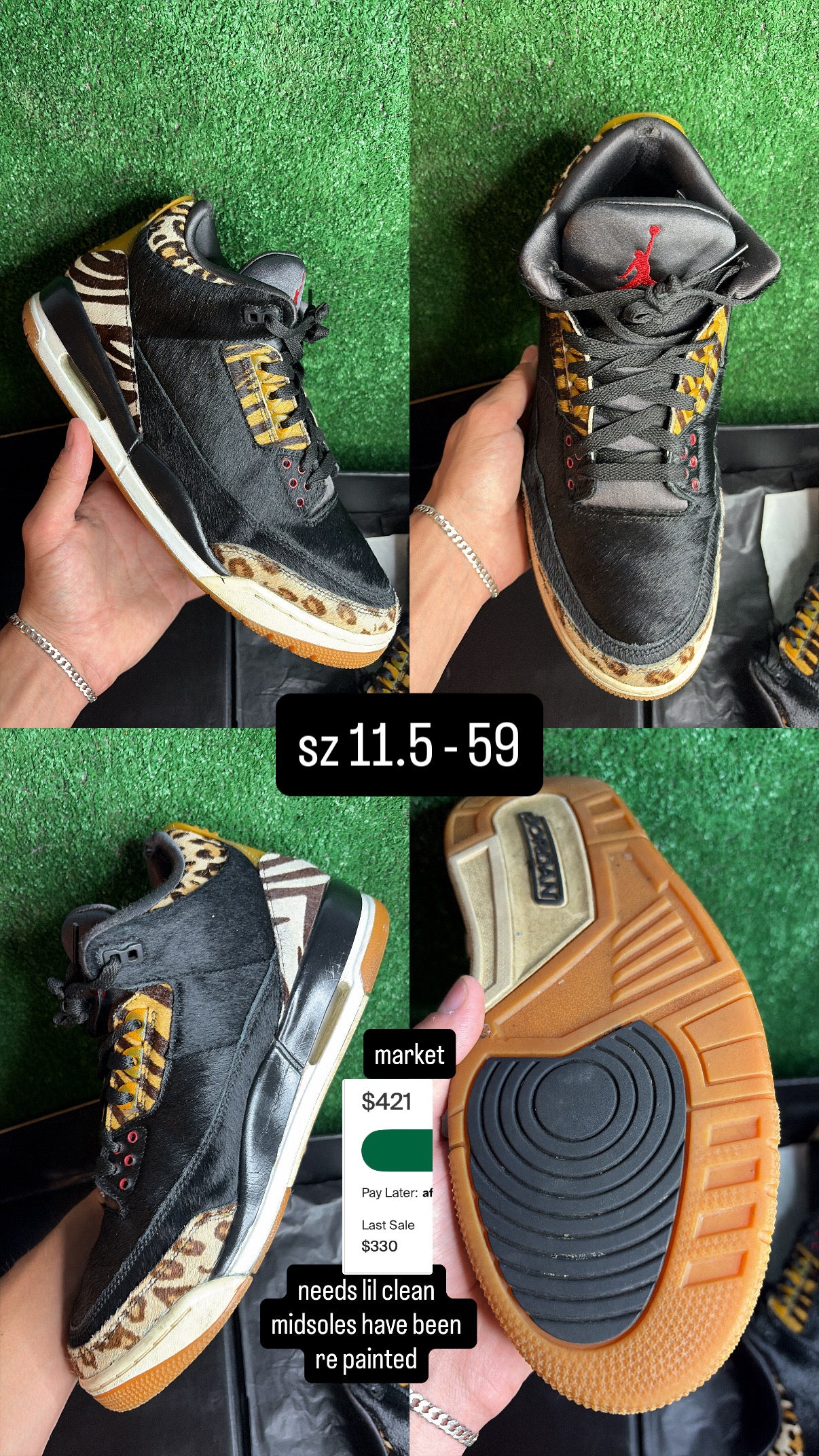 Jordan 3 Animal Instinct Size 11.5