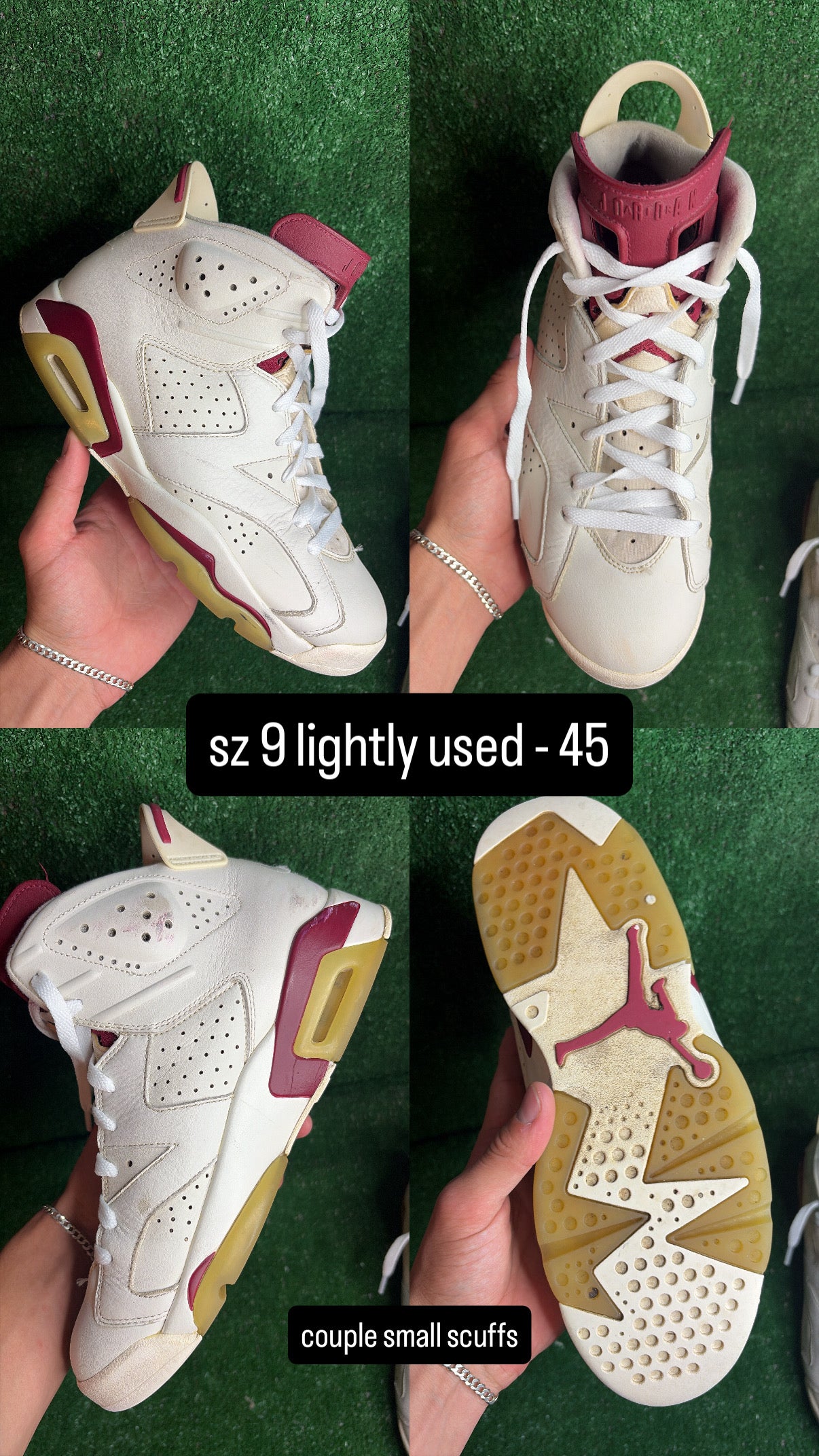Jordan 6 Maroon 2015 Size 9