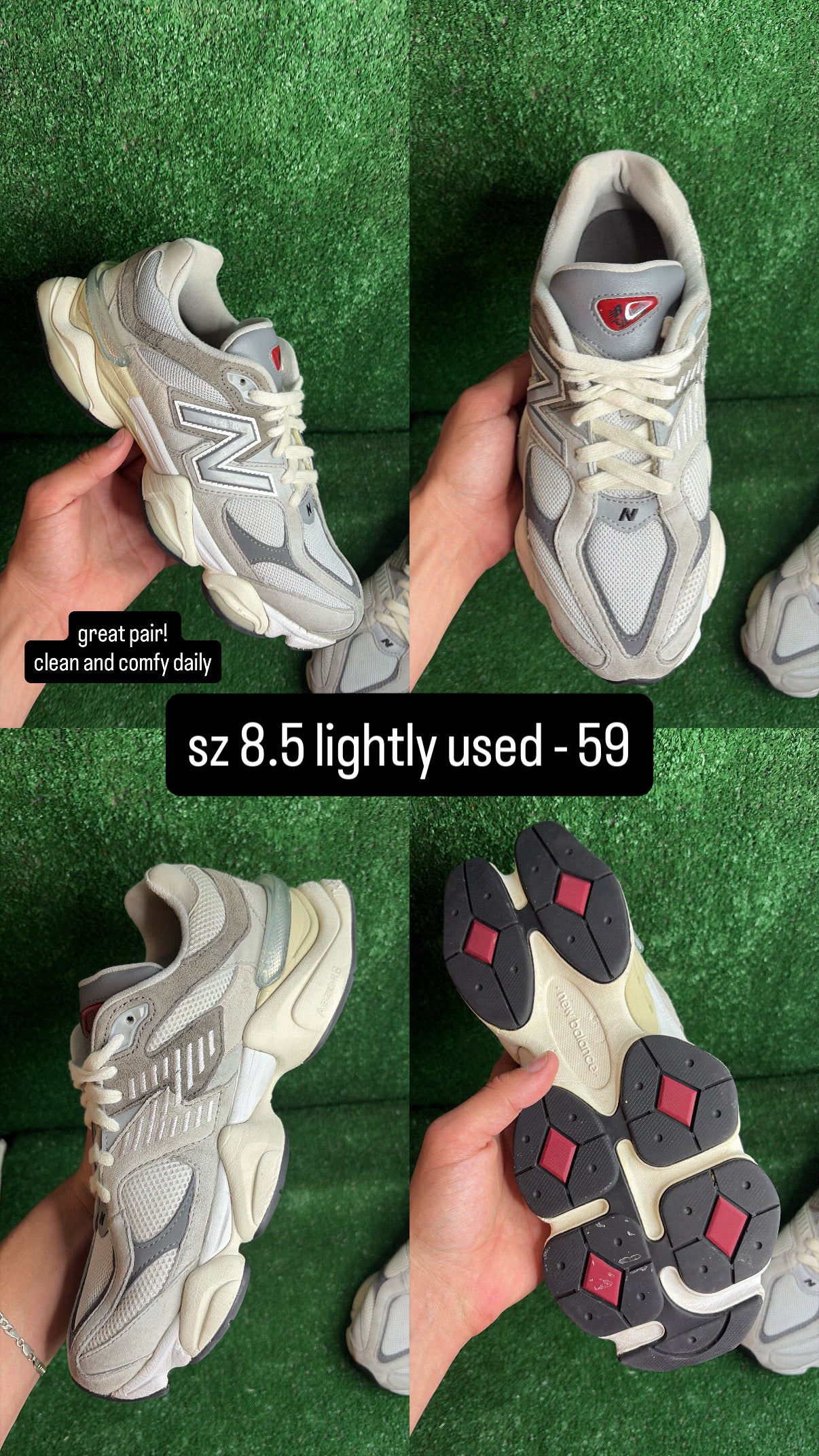 New Balance 9060 Raincloud Grey Size 8.5