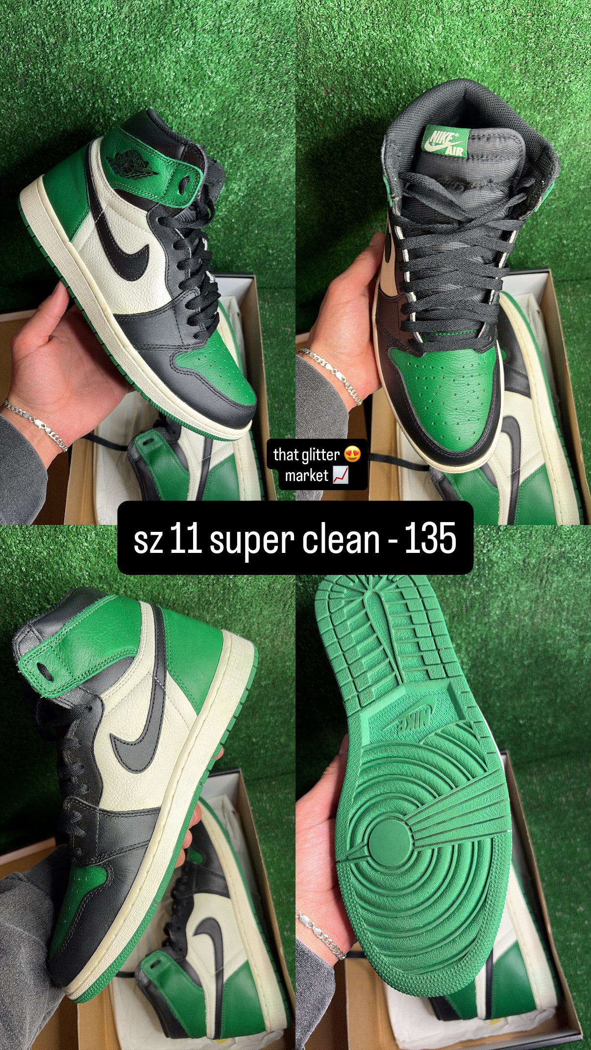Jordan 1 High Pine Green Size 11