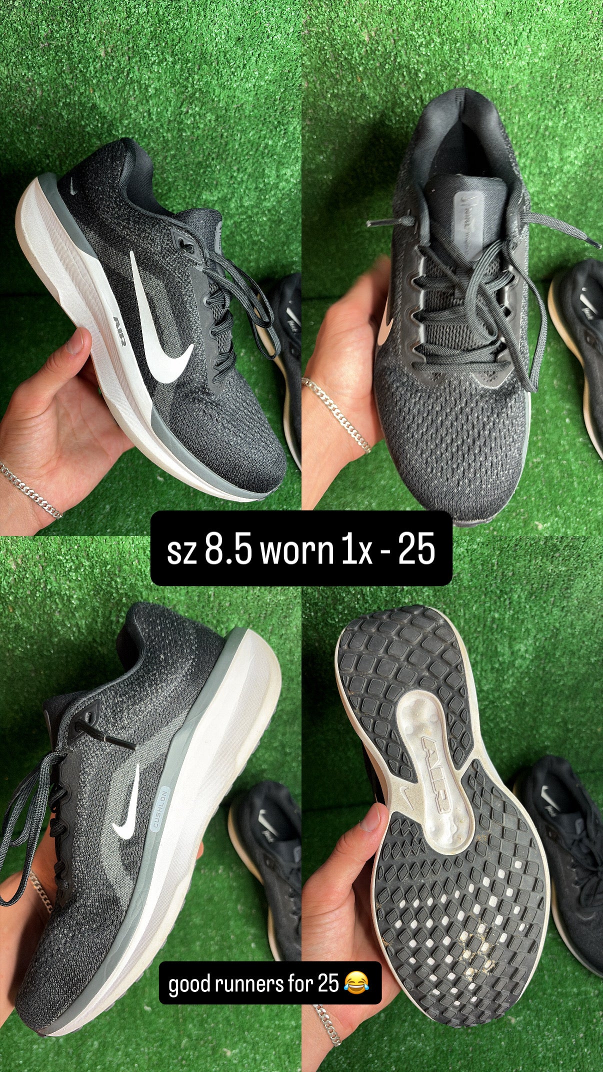 Nike Winflo 11 Black White Size 8.5