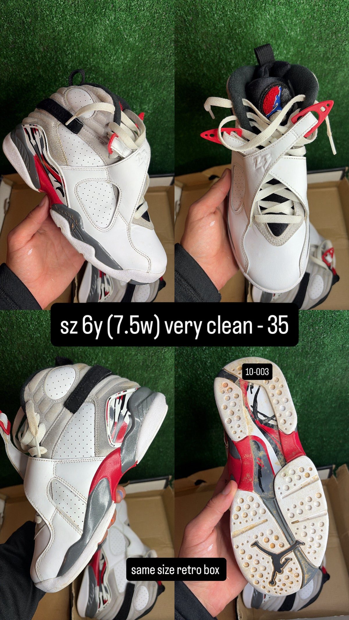 Jordan 8 Bugs Bunny Size 6y (7.5w)