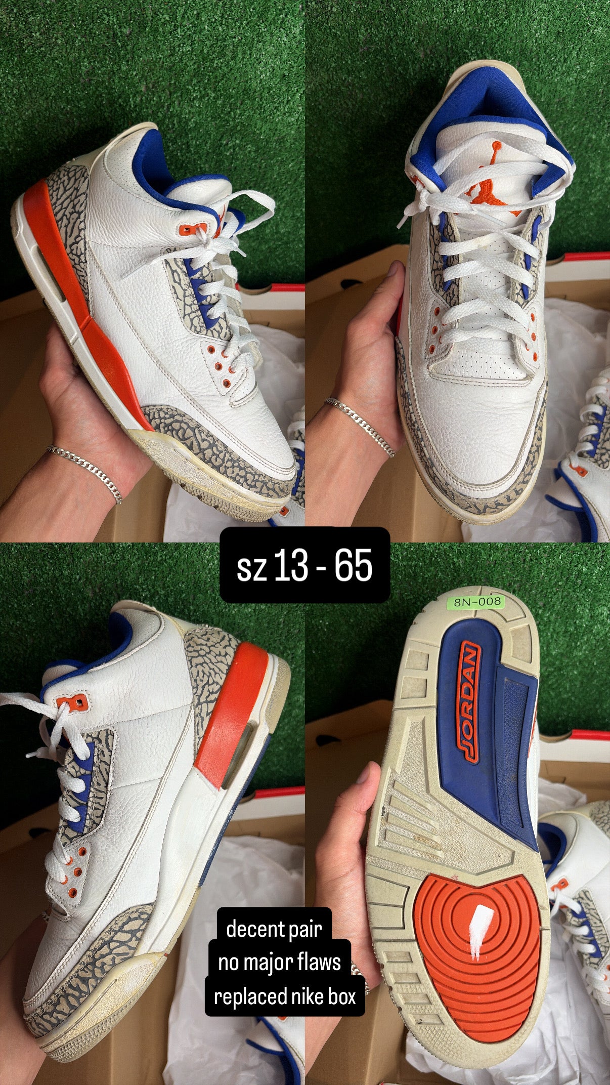 Jordan 3 Knicks Size 13
