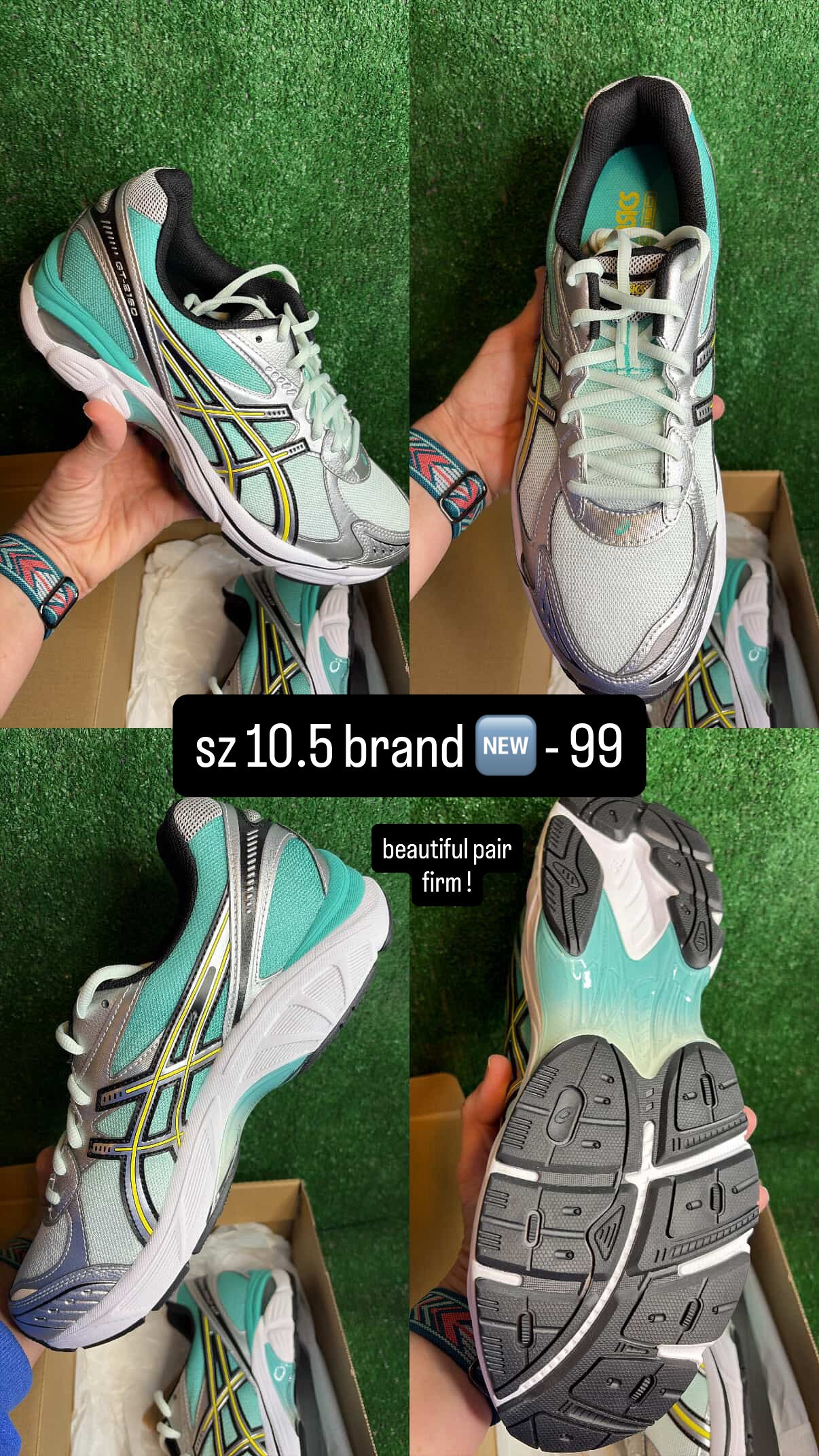 Asics GT 2160 Teal Gold Size 10.5