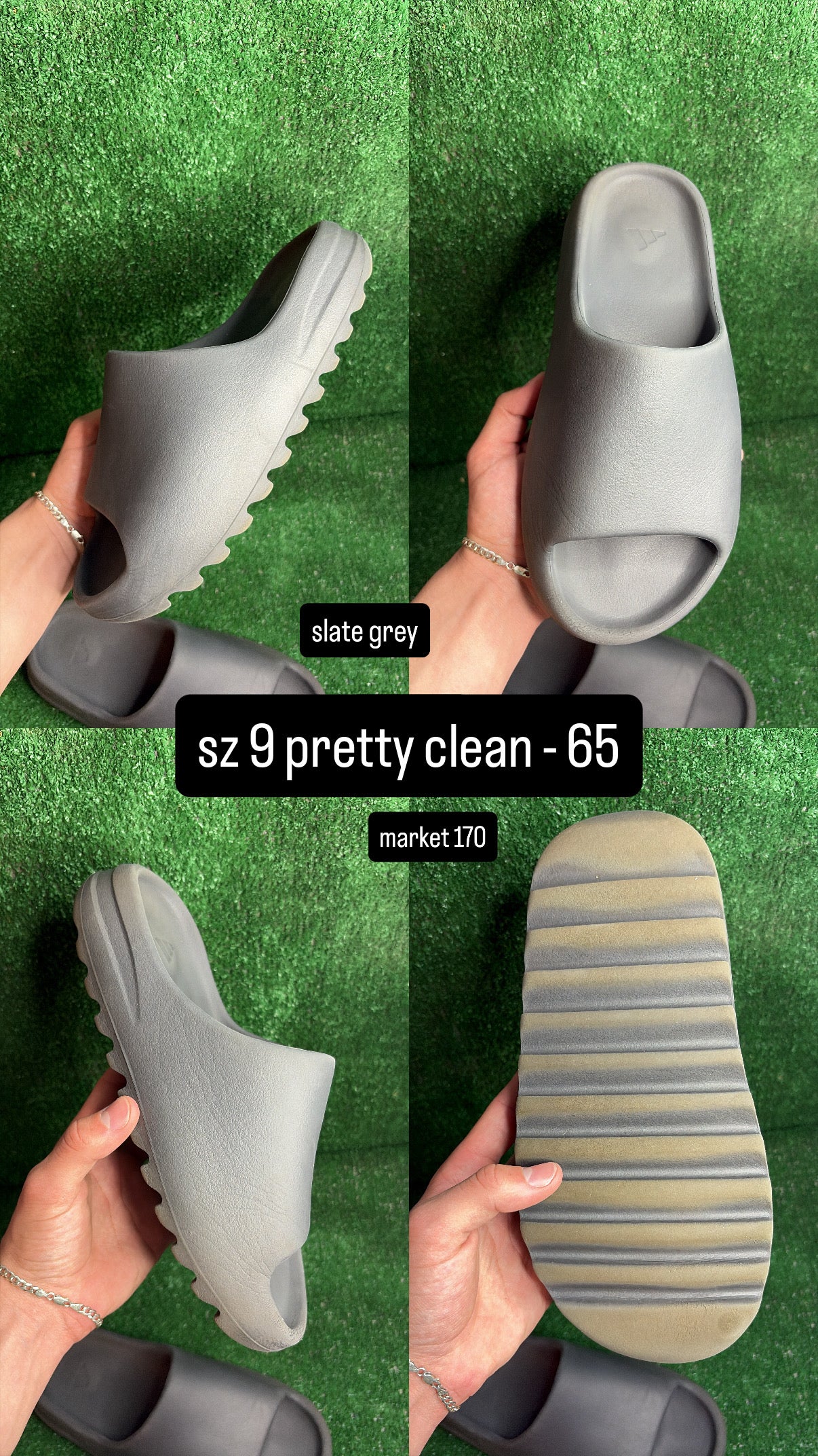 Yeezy Slide Slate Grey Size 9