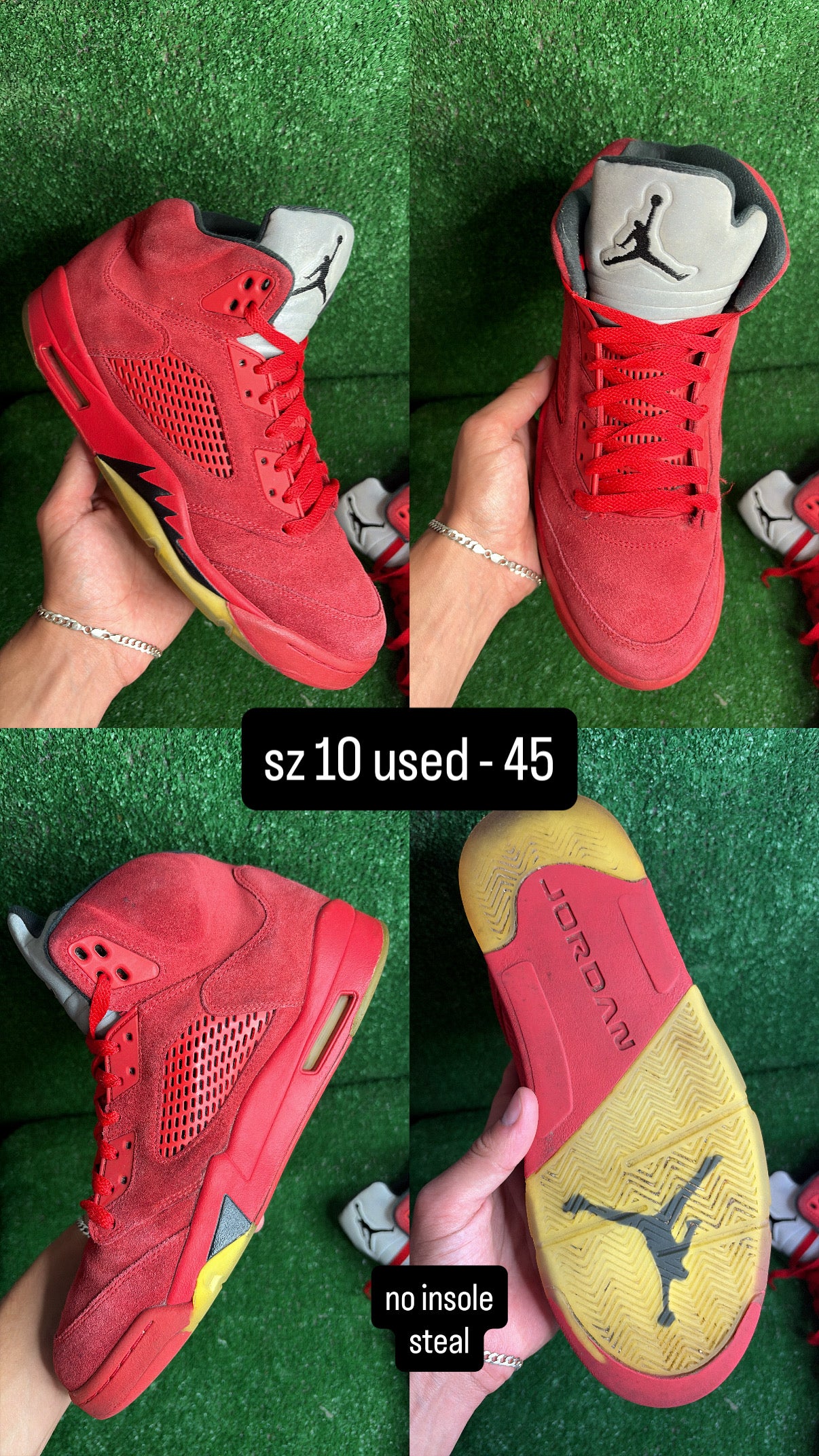 Jordan 5 Red Suede Size 10