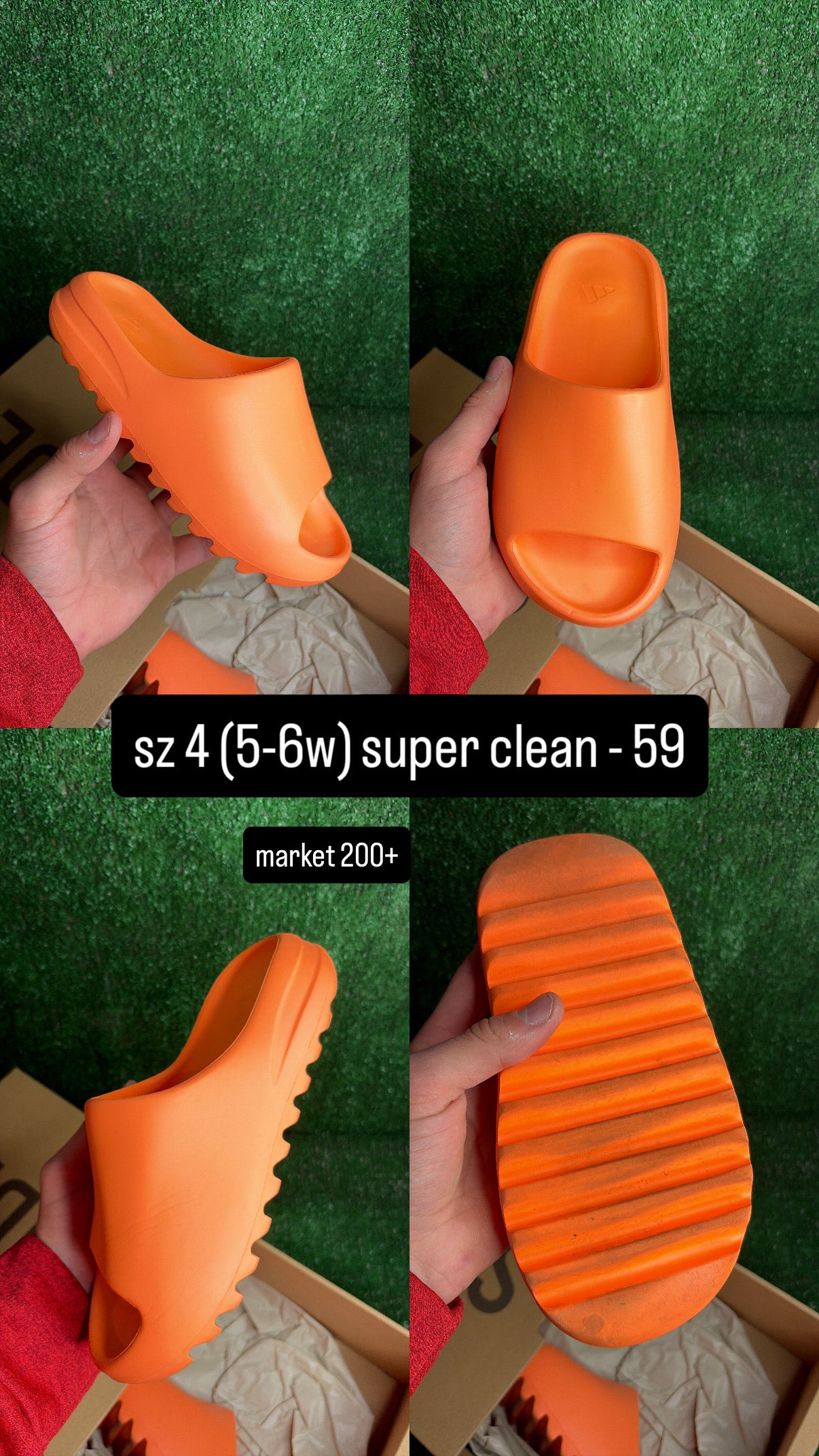 Yeezy Slide Enflame Orange Size 4 (5.5 women)