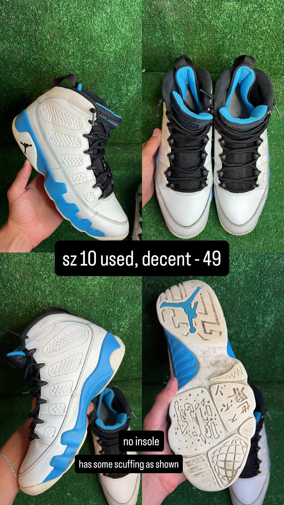 Jordan 9 Powder Blue Size 10