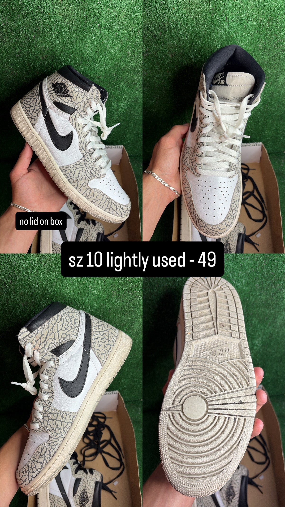 Jordan 1 White Cement Size 10