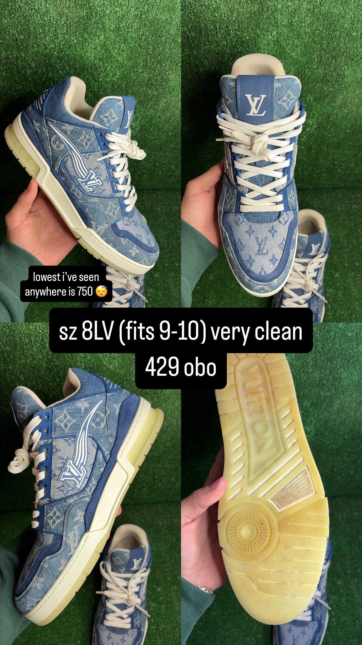 Louis Vuitton Trainer Denim Size 9.5 US (Sz 8LV)