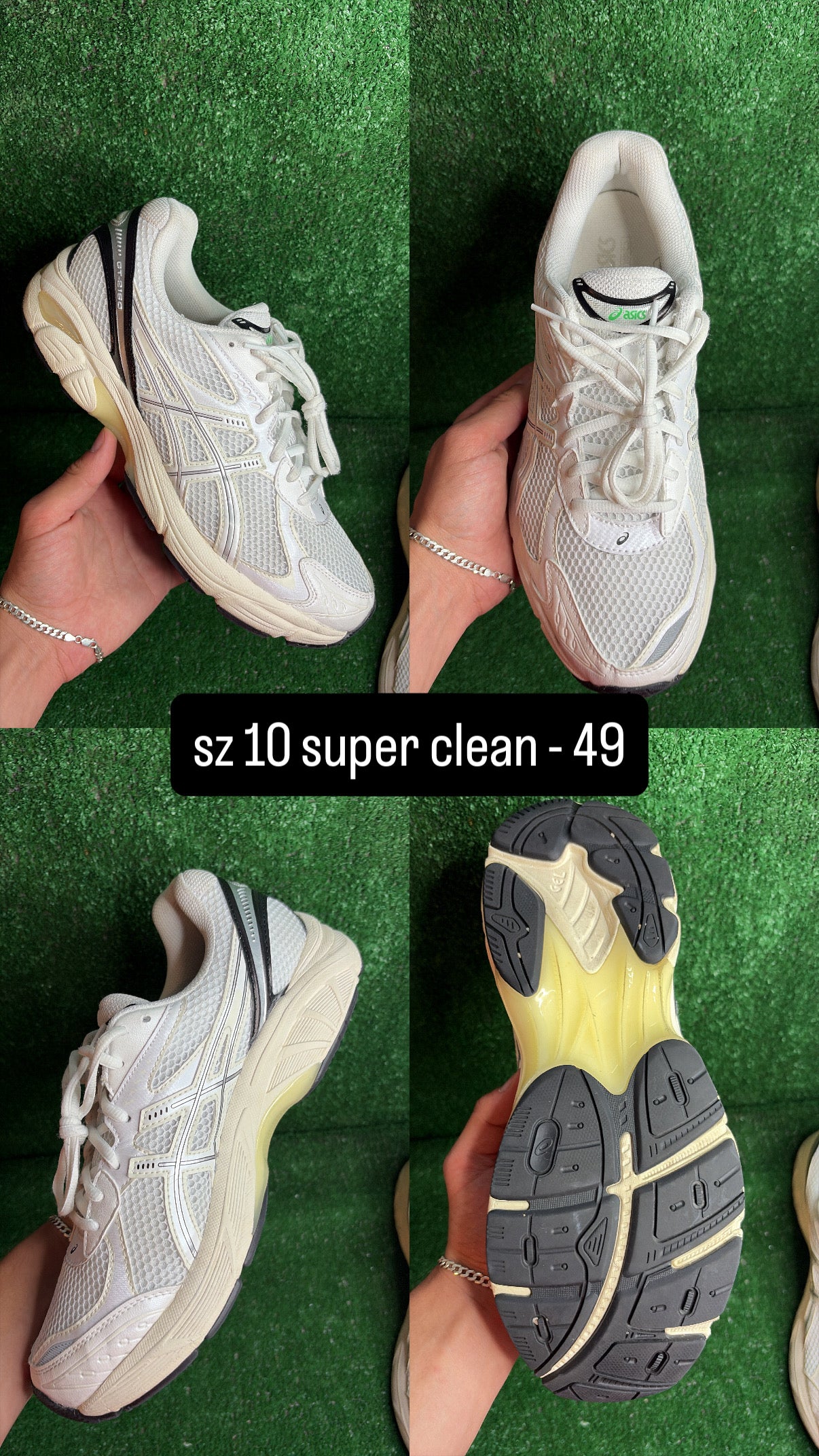 Asics 2160 White Cream Size 10