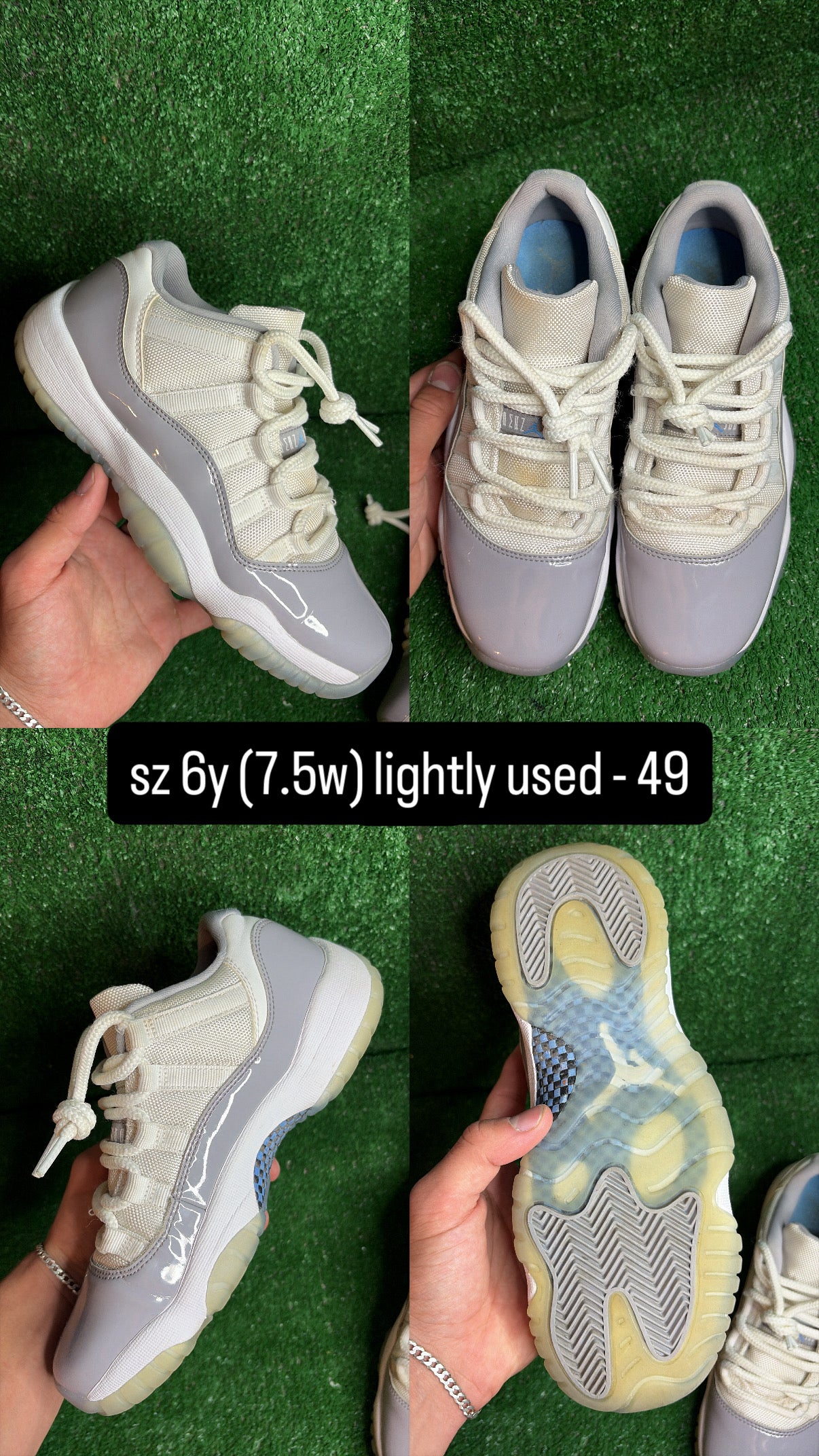 Jordan 11 Low Cement Grey Size 6y (7.5w)