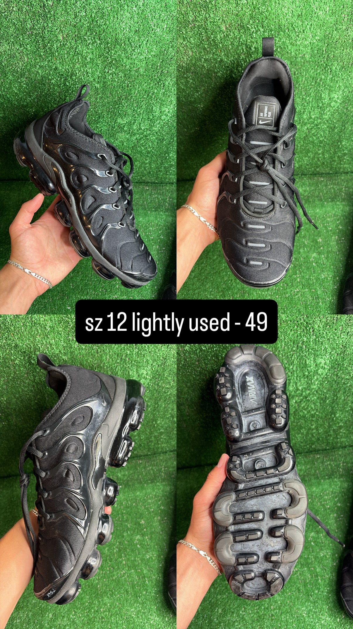 Nike Vapormax Plus Triple Black Size 12
