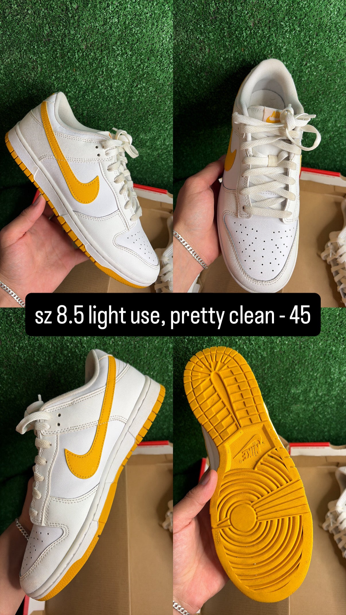 Nike Dunk Low Yellow White Size 8.5