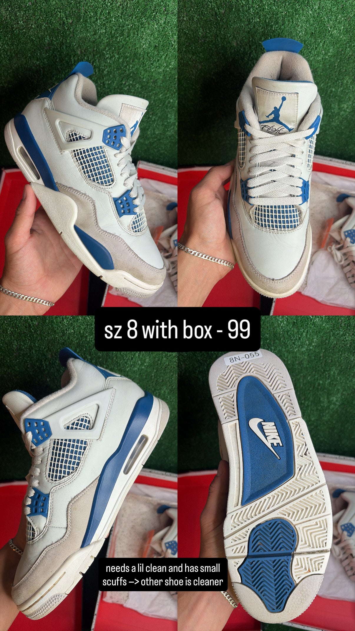 Jordan 4 Military Blue Size 8