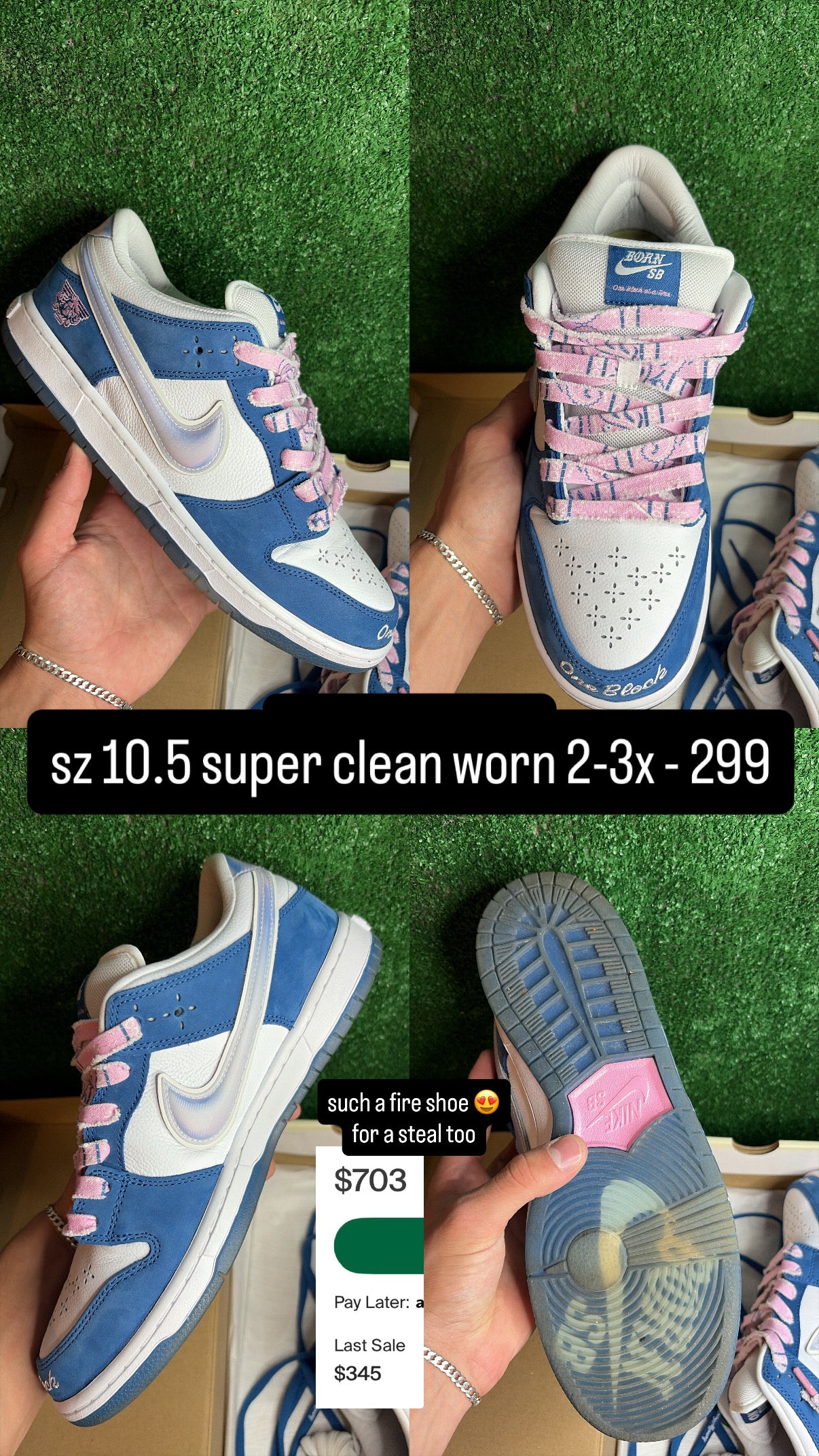 Nike Dunk Low SB Born x Raised One Block at a Time Size 10.5