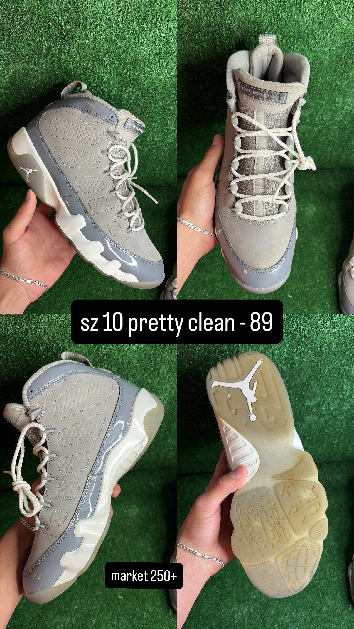 Jordan 9 Cool Grey Size 10