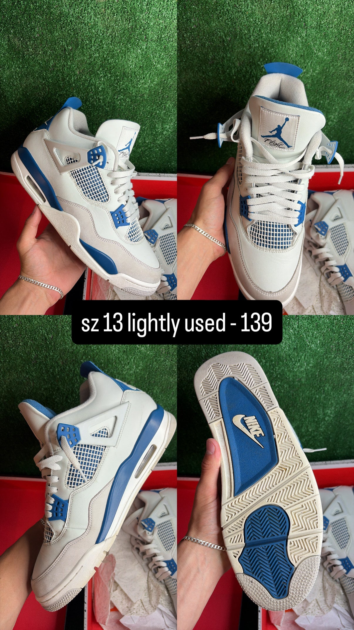 Jordan 4 Military Blue Size 13
