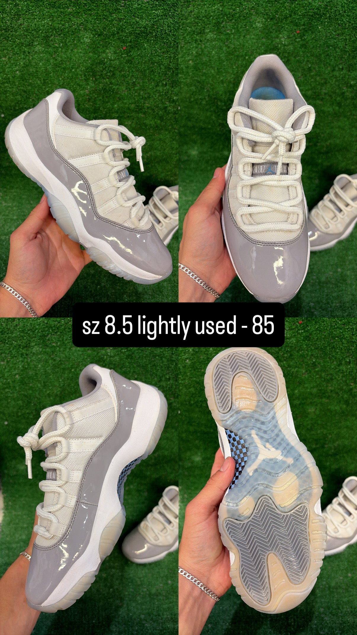 Jordan 11 Low Cement Grey Size 8.5