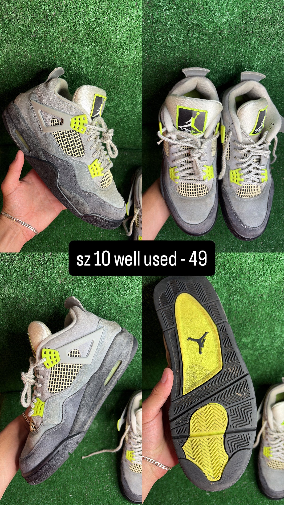 Jordan 4 Neon Size 10