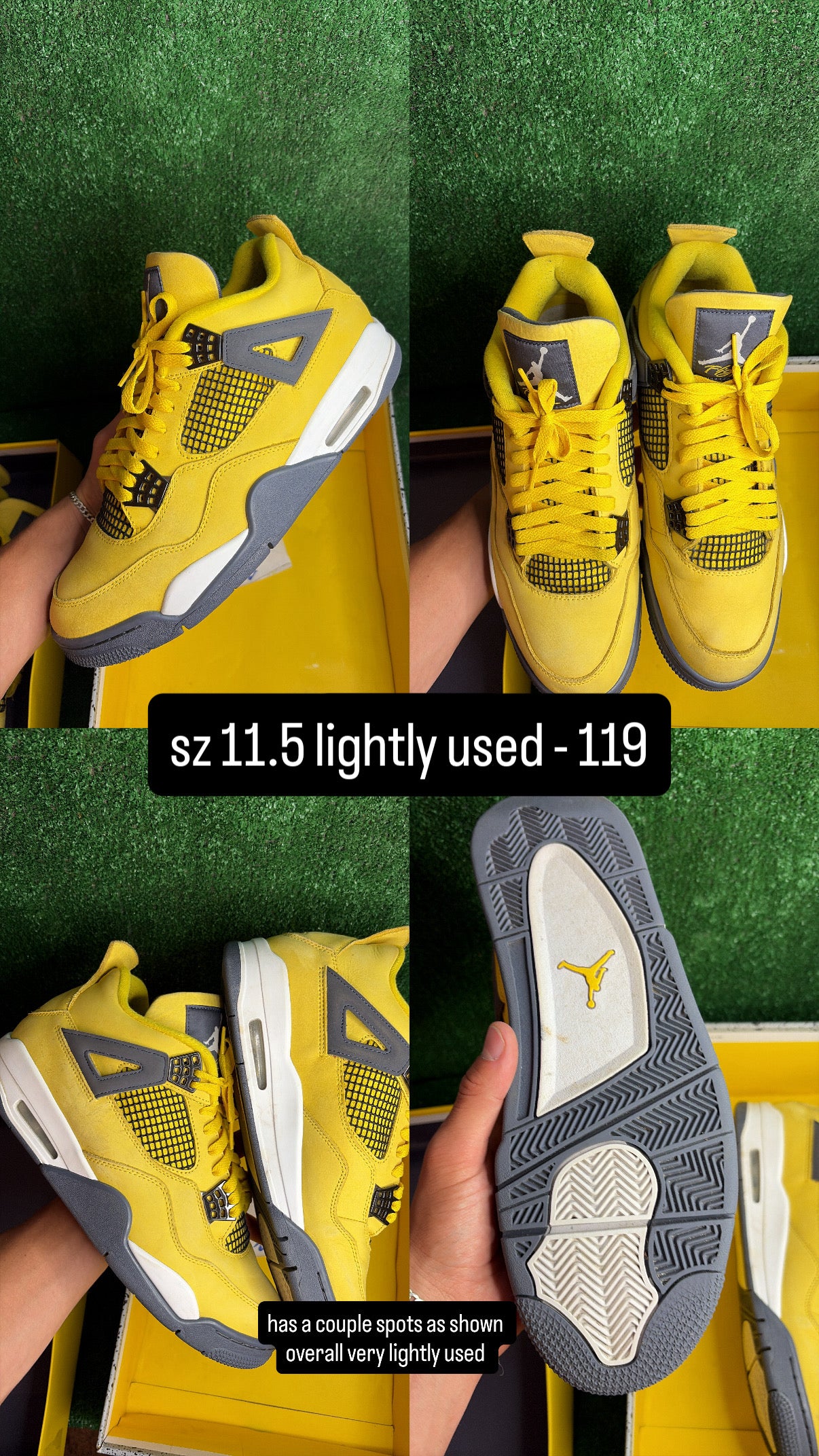Jordan 4 Lightning Size 11.5