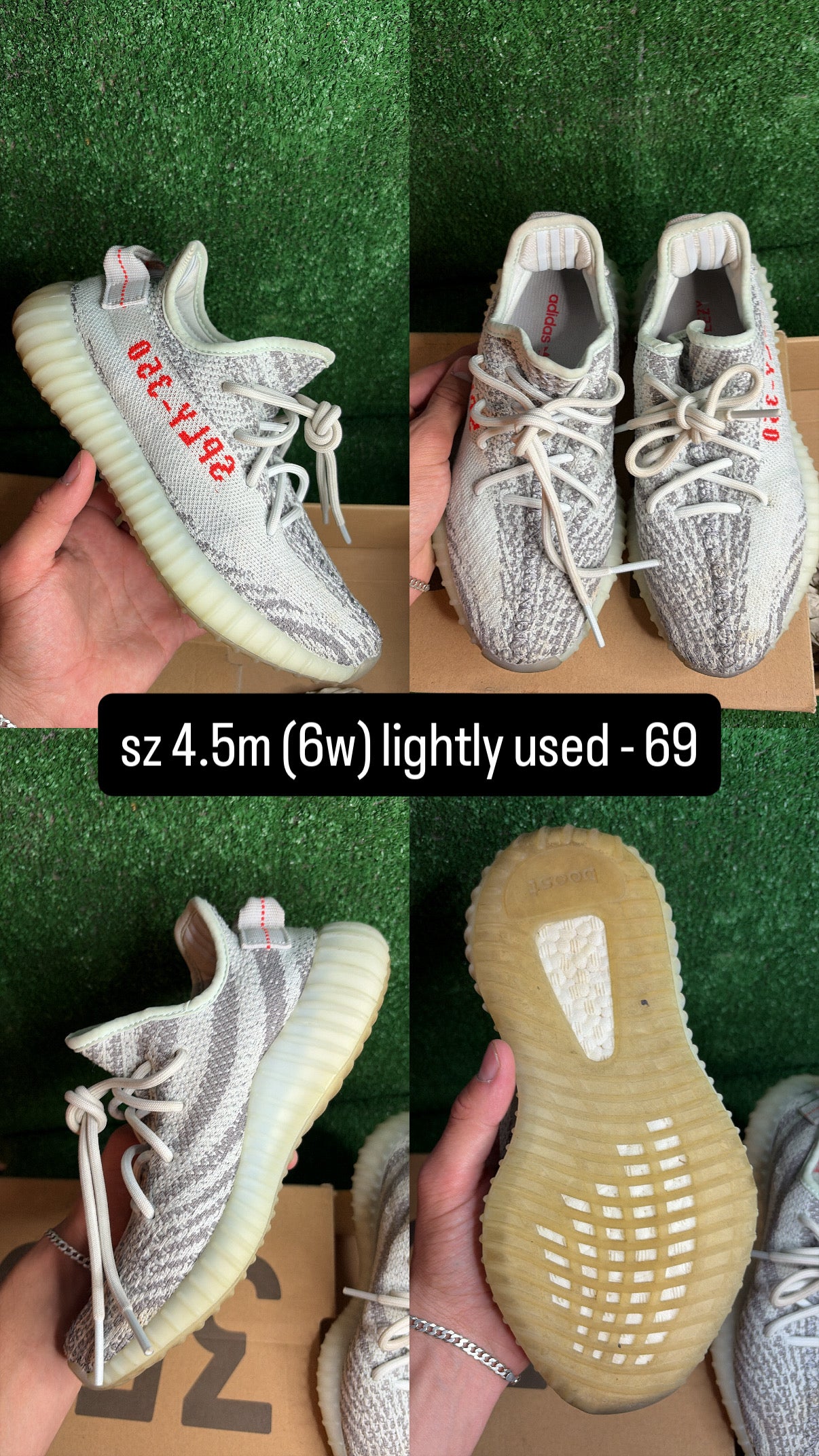 Yeezy 350 Boost V2 Blue Tint Size 4.5m (6w)