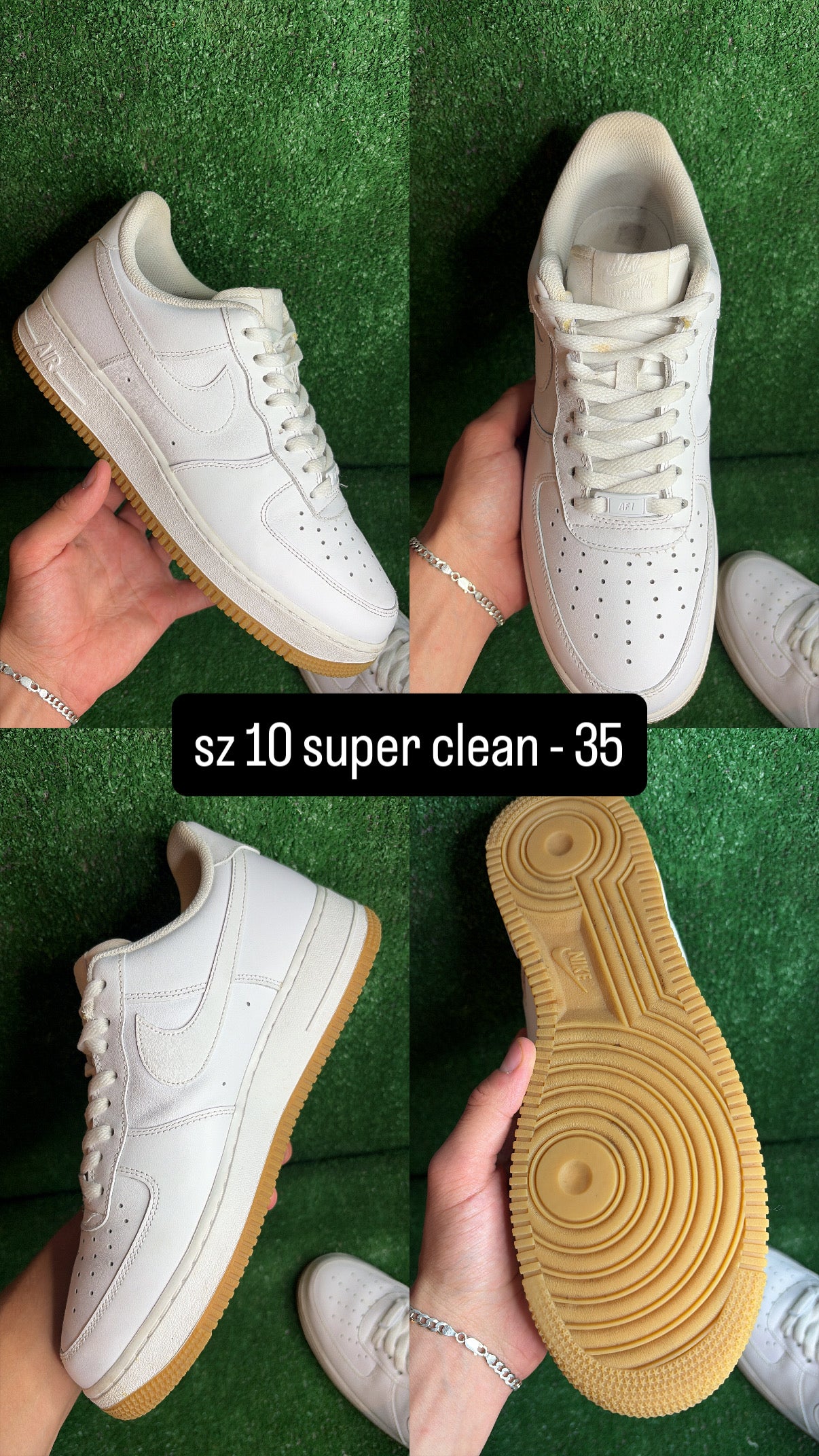 Nike Air Force 1 Low White Gum Bottom Size 10