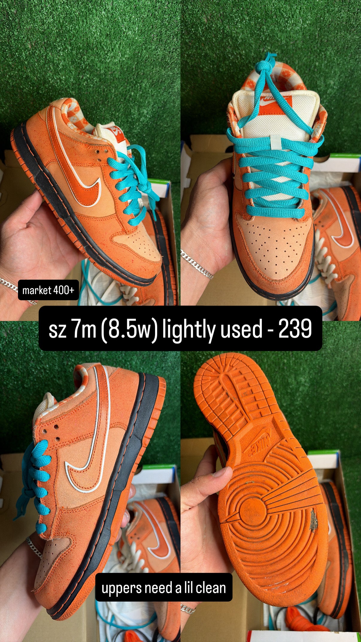 Nike Dunk Low SB Orange Lobster Size 7m (8.5w)