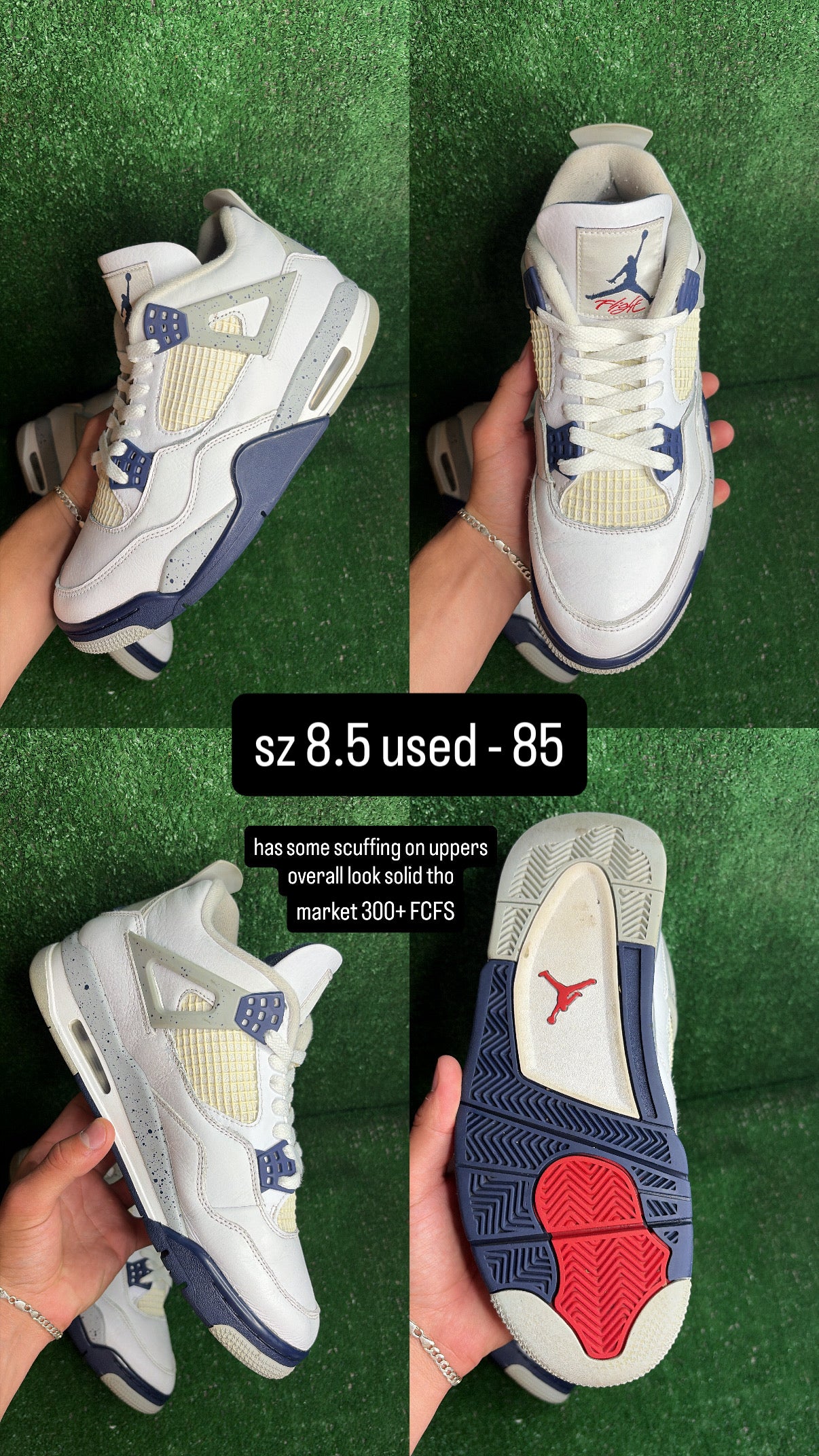 Jordan 4 Midnight Navy Size 8.5