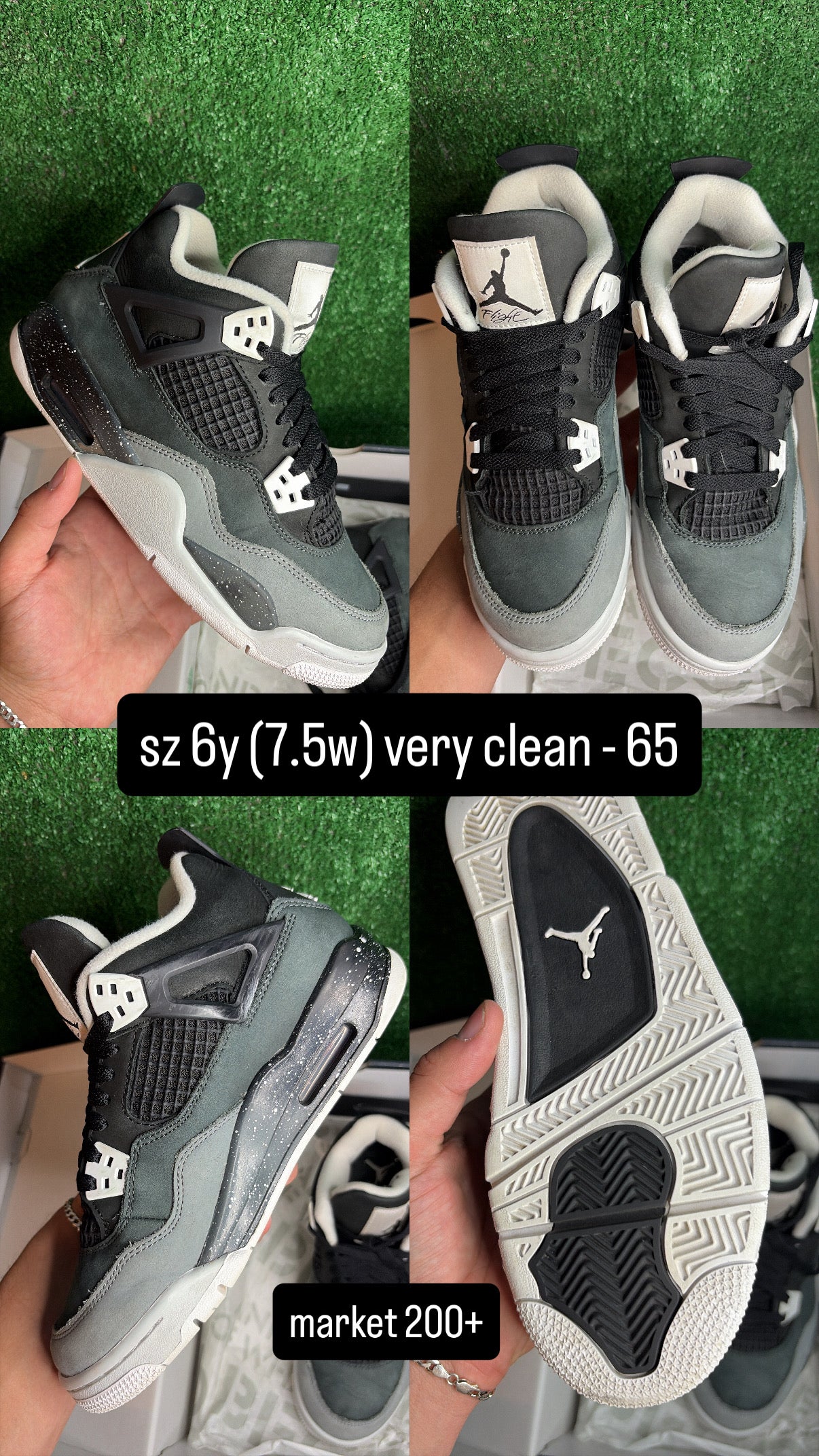 Jordan 4 Fear Size 6y (7.5w)