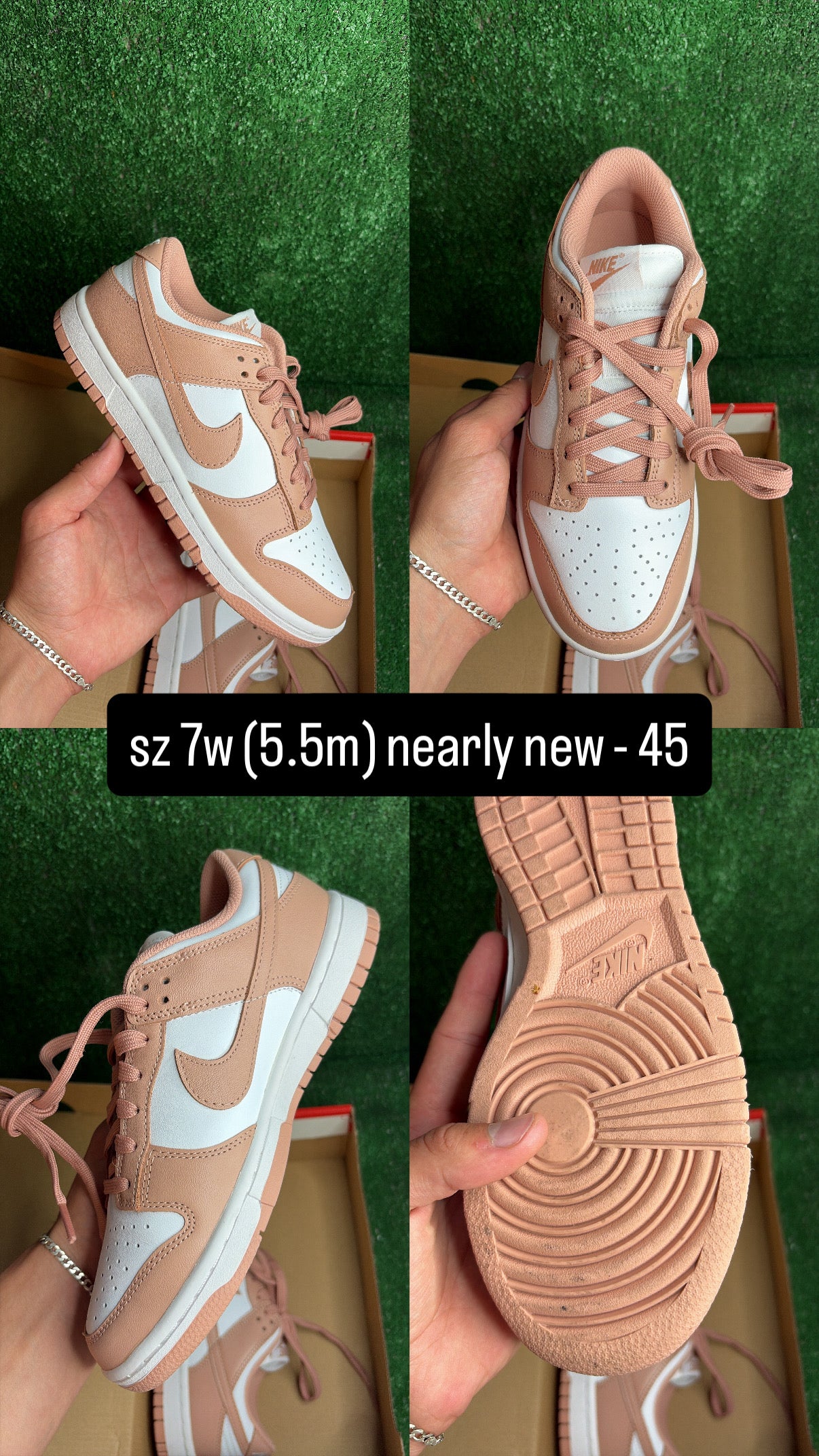 Nike Dunk Low Rose Whisper Size 5.5m (7w)
