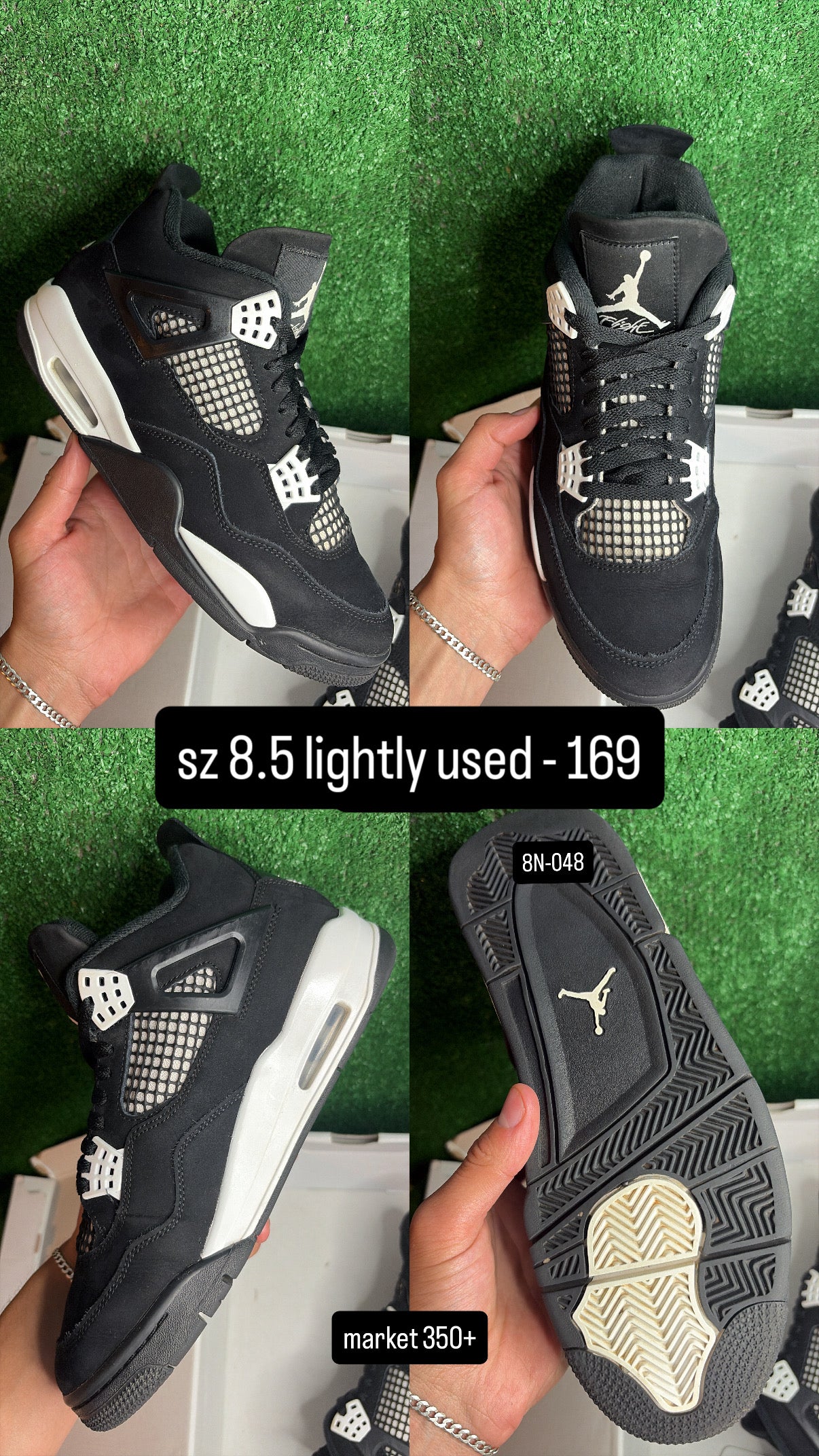 Jordan 4 White Thunder Size 8.5