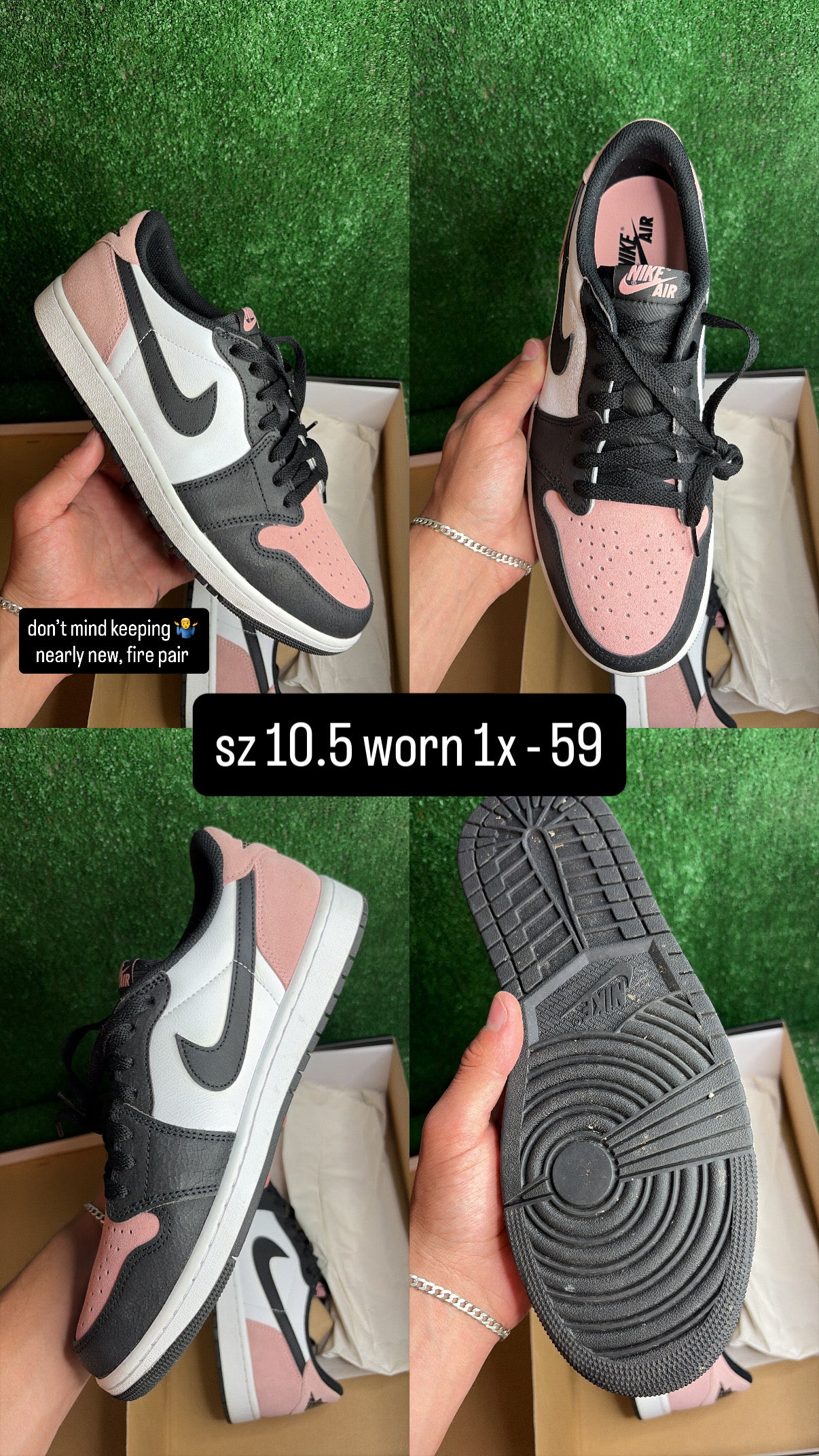 Jordan 1 Low OG Bleached Coral Size 10.5