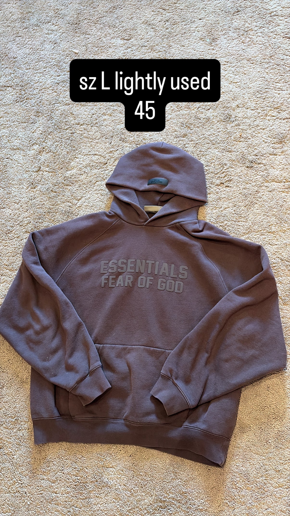 Essentials Fear of God Hoodie Plum Size L